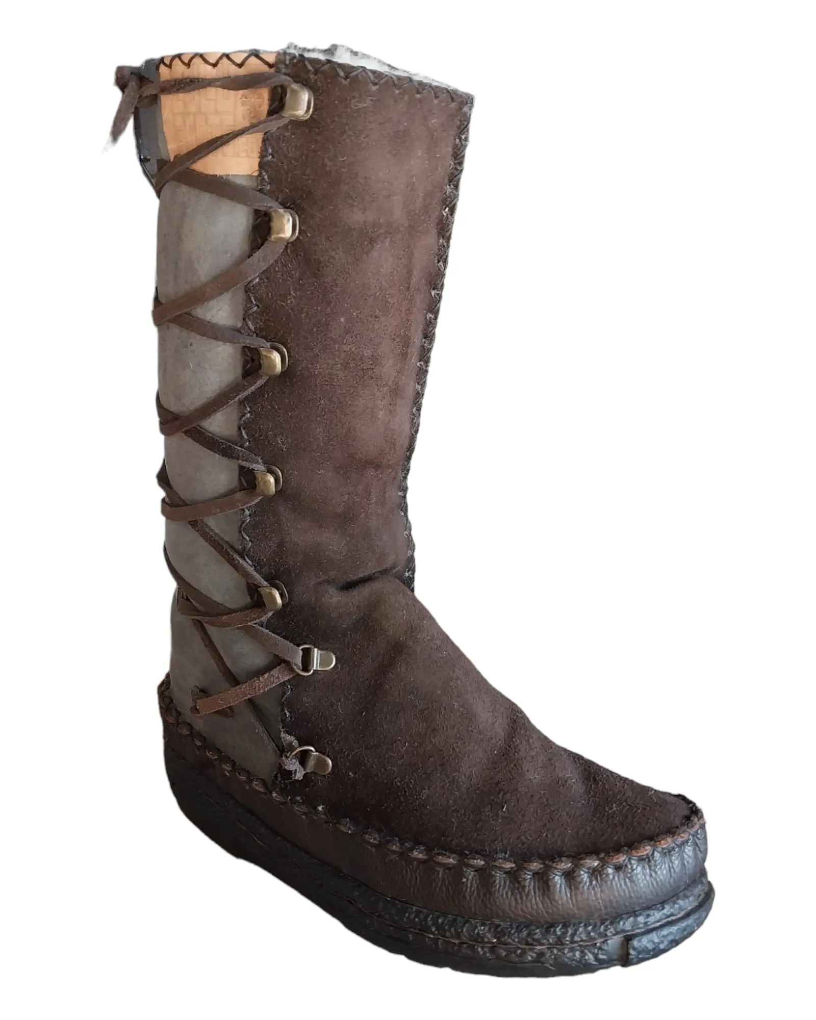 High Leather Boots with Side Laces (UK/RSA 5)