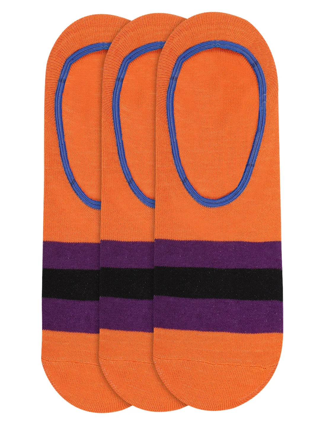 JUMP USA Women's Cotton Shoe Liner Socks (Orange,Purple,Black, Free Size) Pack of 3