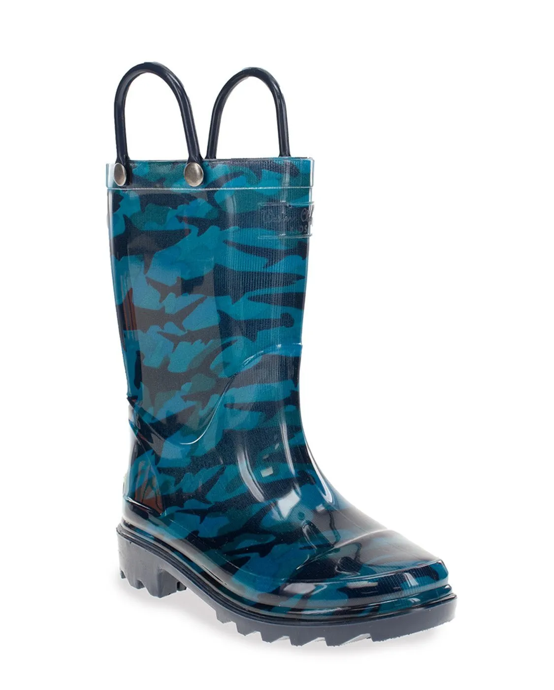 Kids Camo Shark Rain Boot - Blue