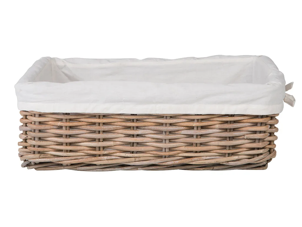 Kobo Rattan Shelf & Underbed Basket, Gray-Brown