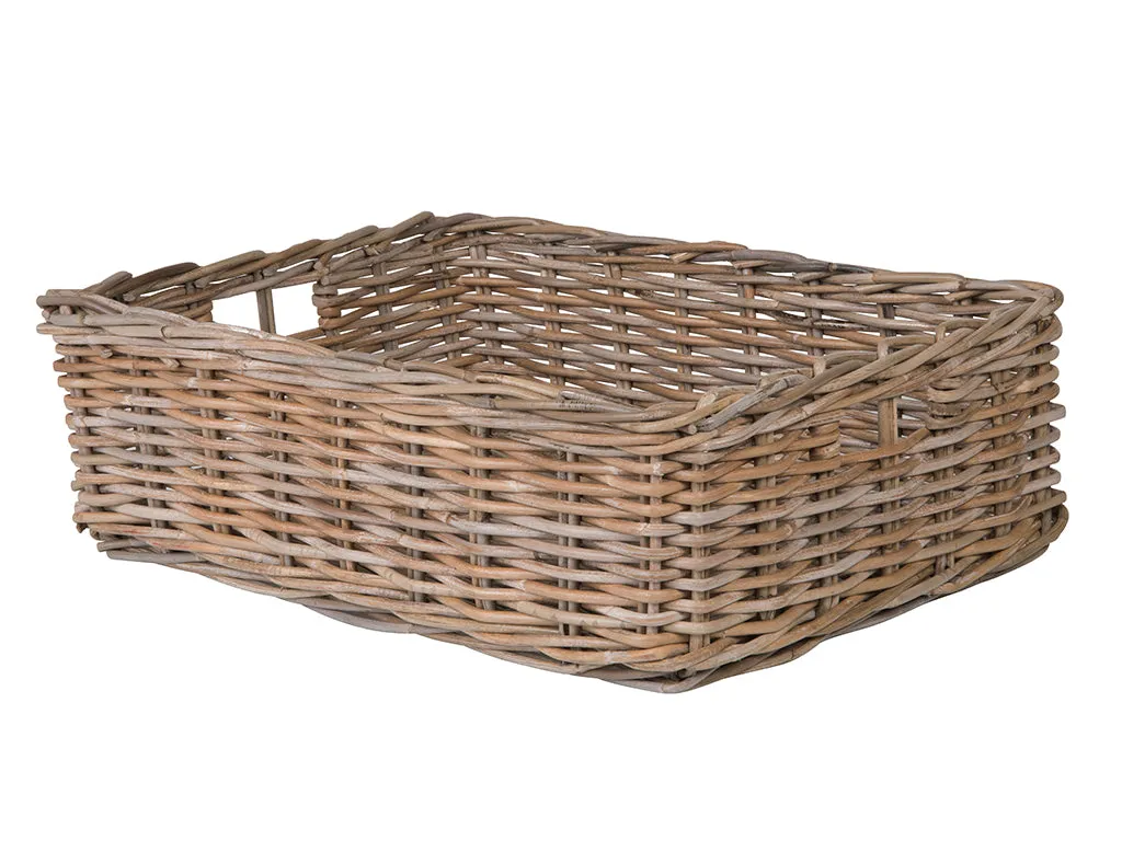 Kobo Rattan Shelf & Underbed Basket, Gray-Brown