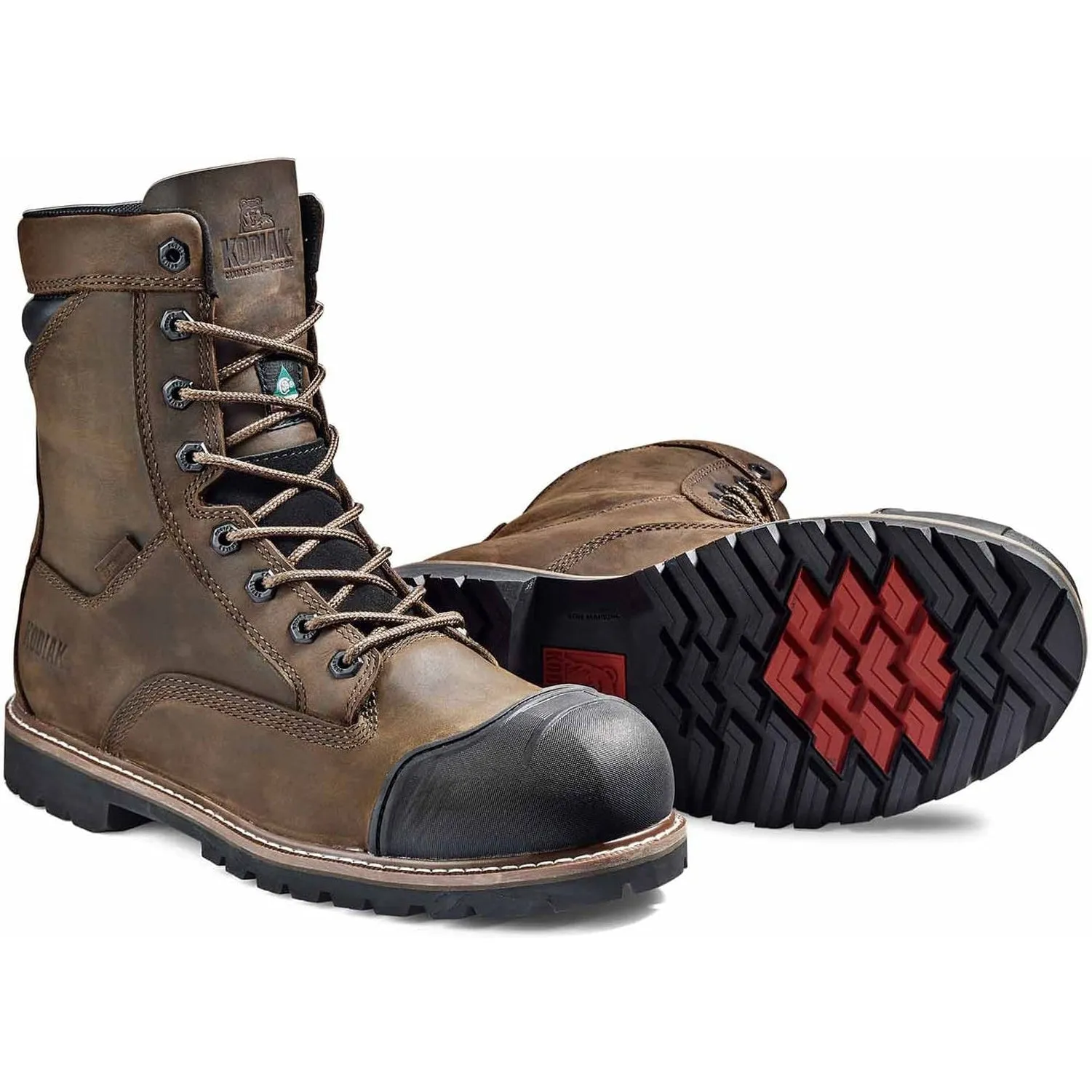 Kodiak Men's Mckinney M.U.T 8" Comp Toe WP Work Boot -Brown- 4TEPDB