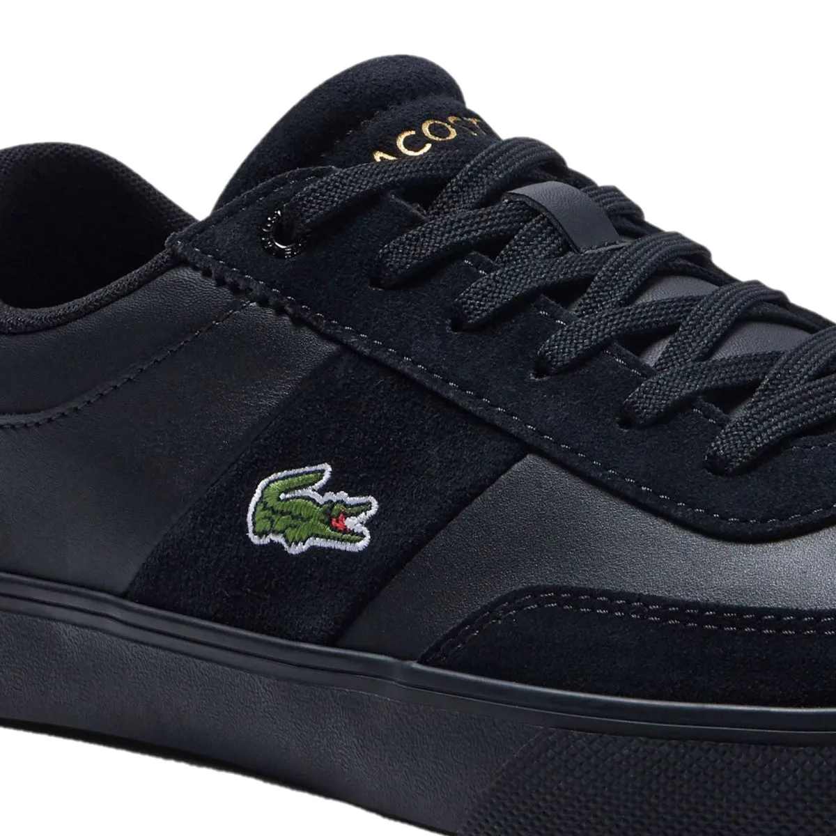 LACOSTE 7-44SMA008402H COURT-MASTER PR MN'S (Medium) Black Leather & Synthetic Lifestyle Shoes