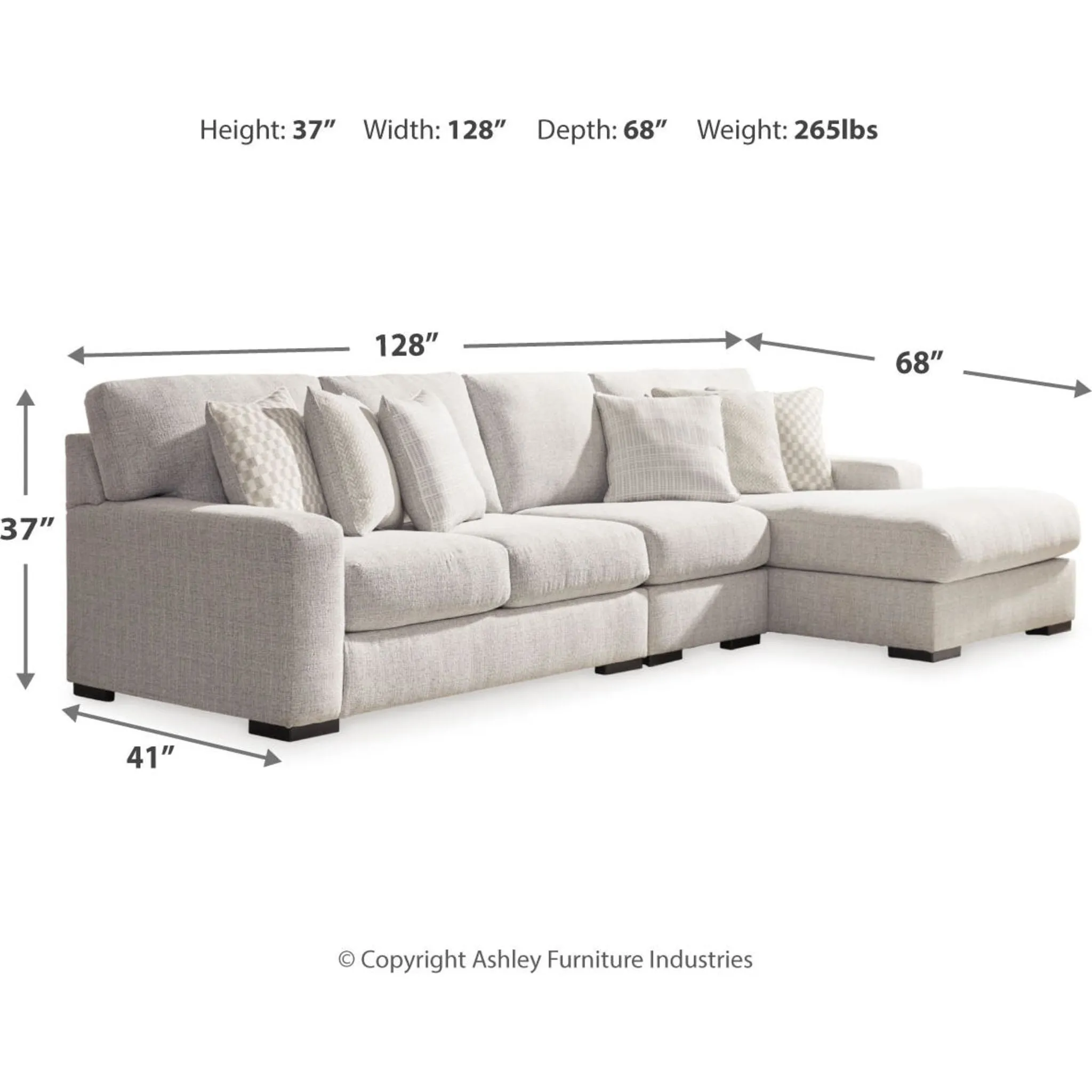 Larce-Exclusive 3 Piece Sectional with Chaise