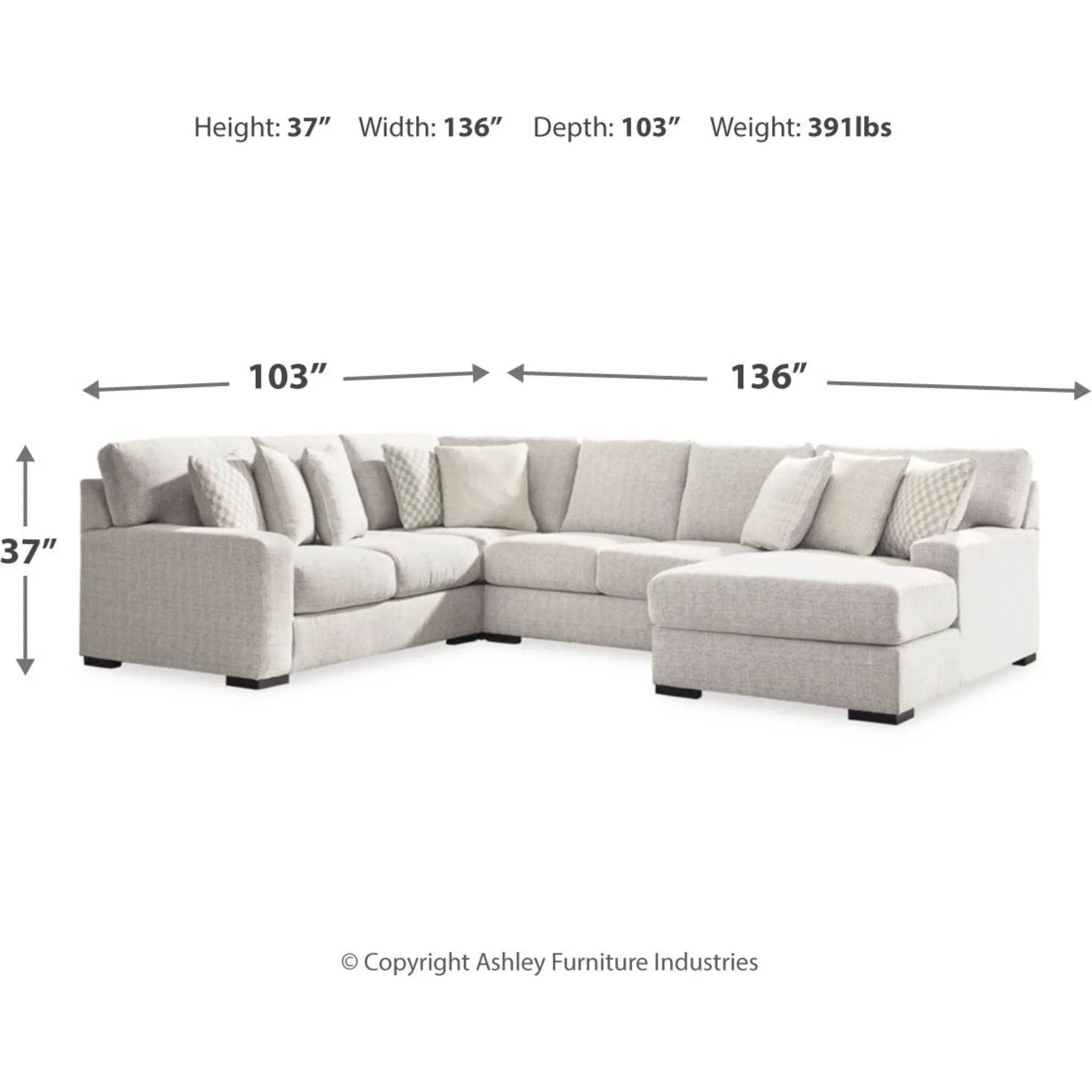 Larce-Exclusive 4 Piece Sectional with Chaise