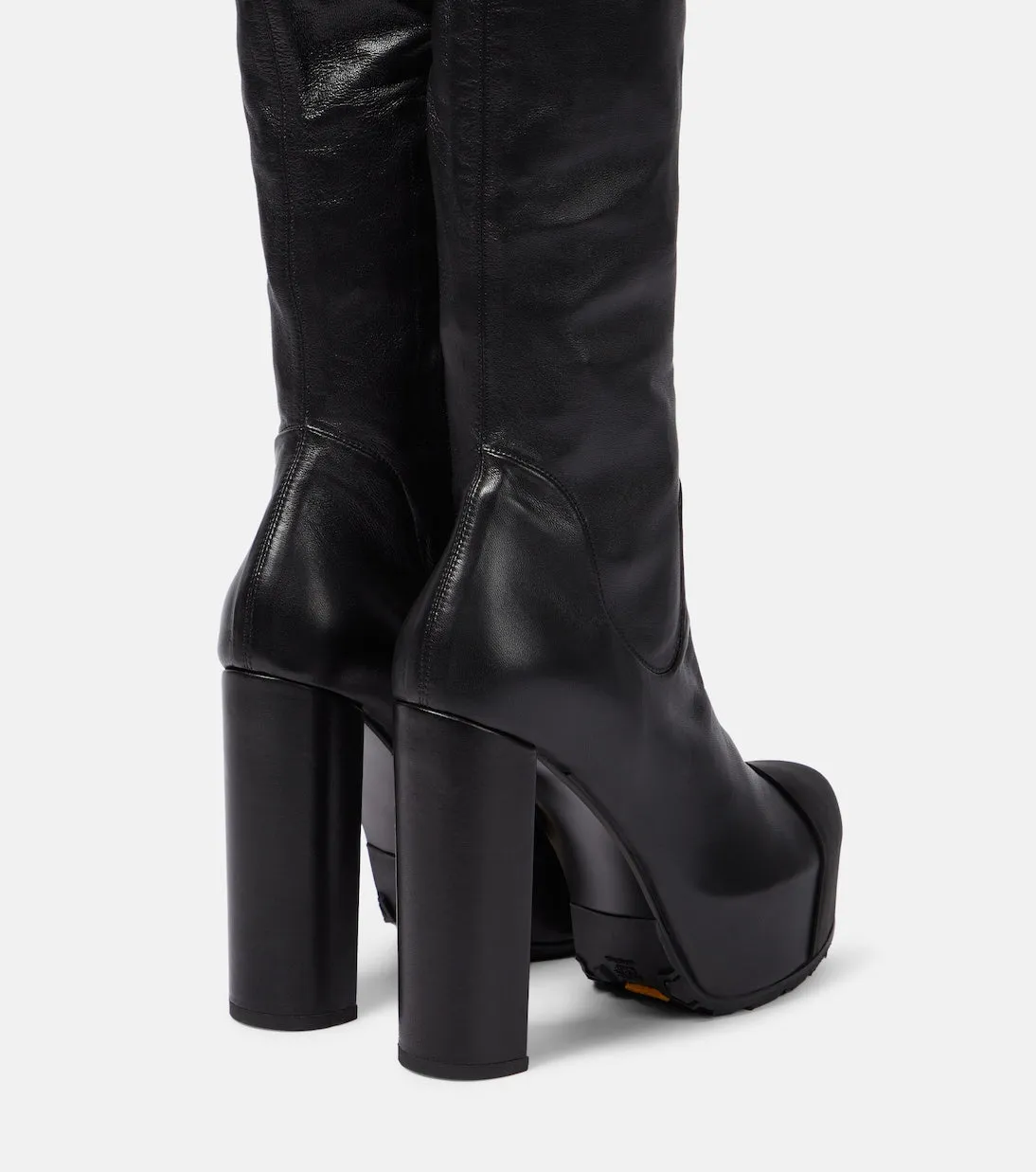 Leather platform boots Sacai, black