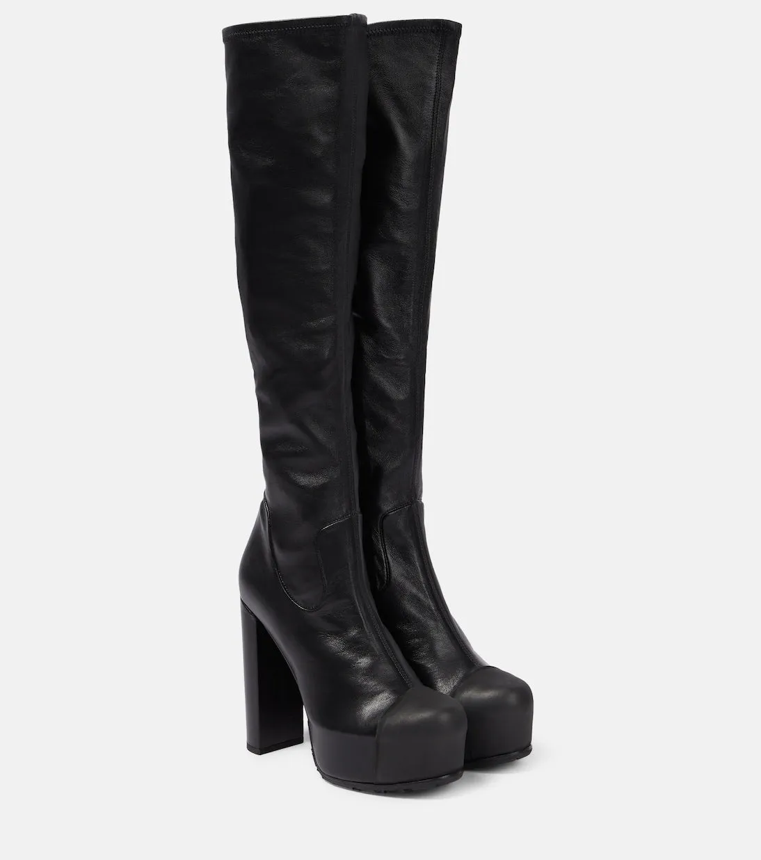 Leather platform boots Sacai, black