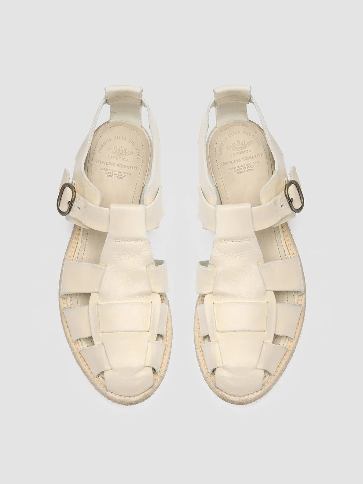 LEXIKON 536 - White Leather Sandals