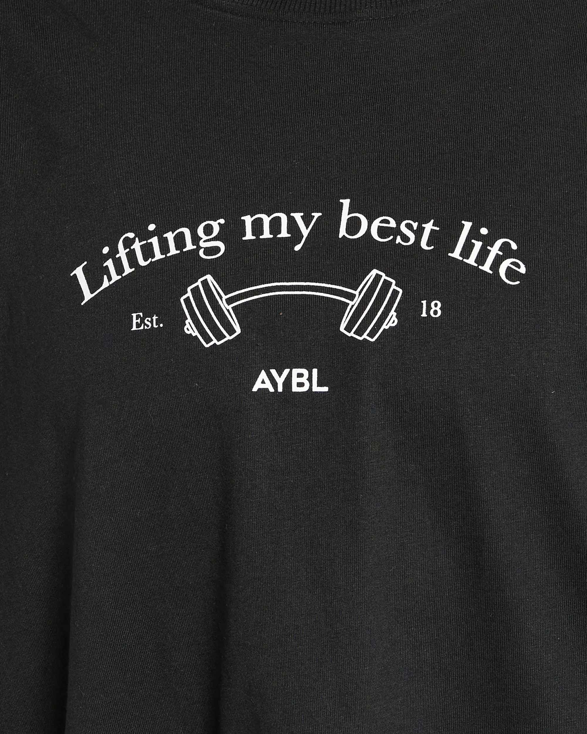 Lifting My Best Life Oversized T Shirt - Black