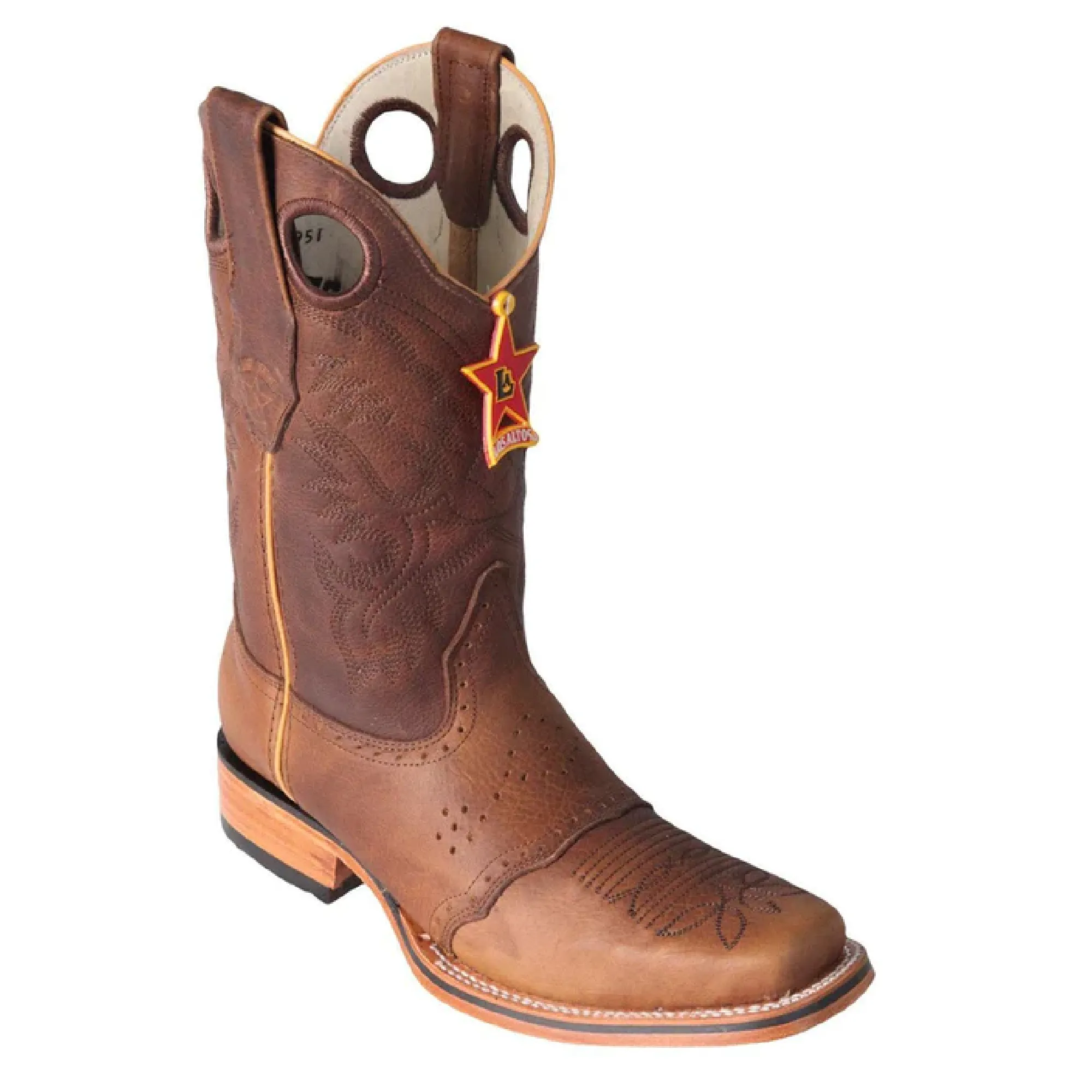 Los Altos Boots Mens #8149951 Rodeo Boot W/Saddle | Style Rage Boots | Color Honey