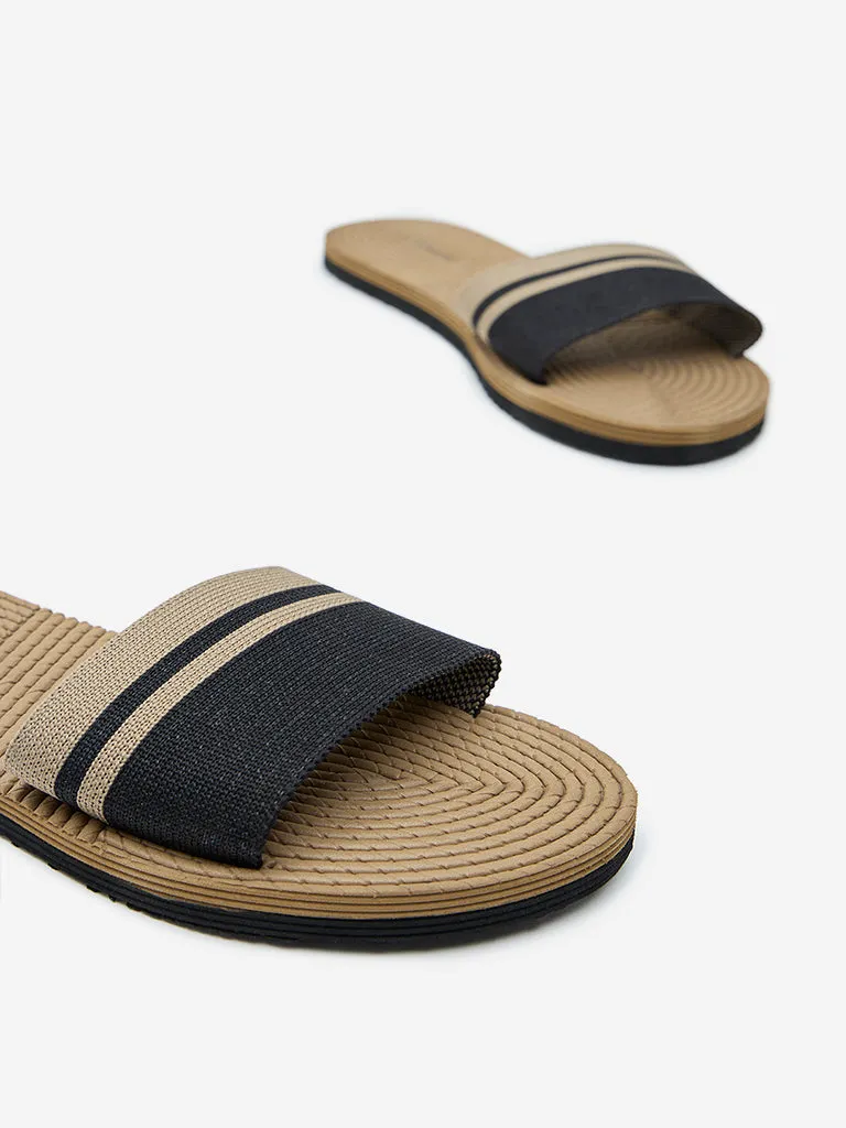 LUNA BLU Black Knitted Flip-Flop