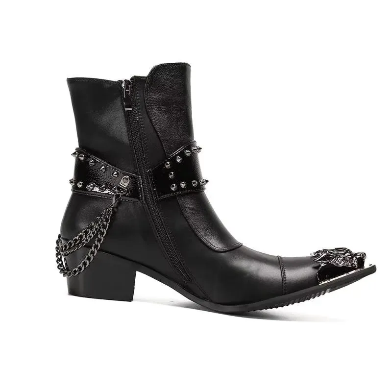 LuxeLeather Exotic Texture Flashy Ankle Boots