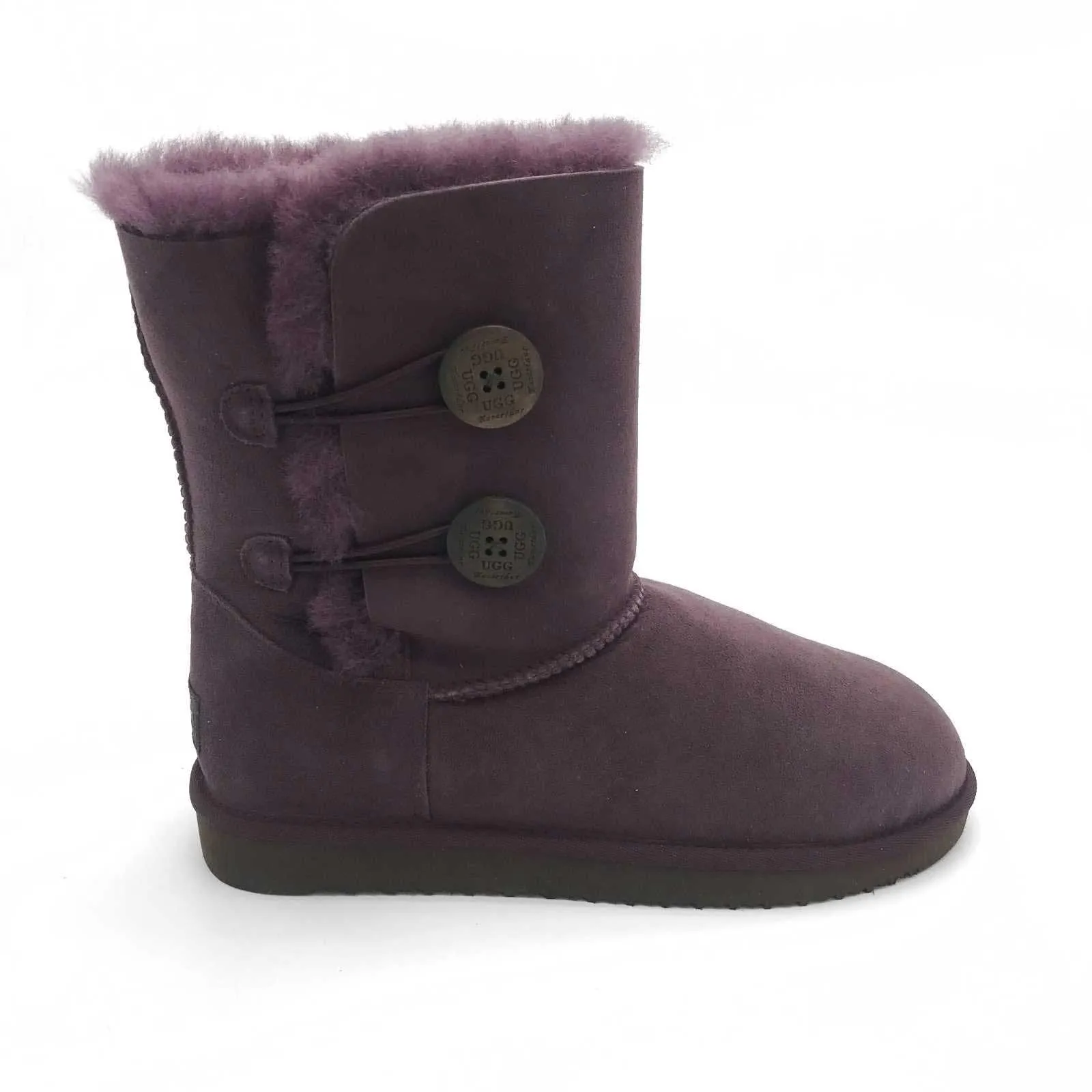 MACARTHUR WOMEN'S Premium Sheepskin Classic 2 Buttons Short UGG Boots