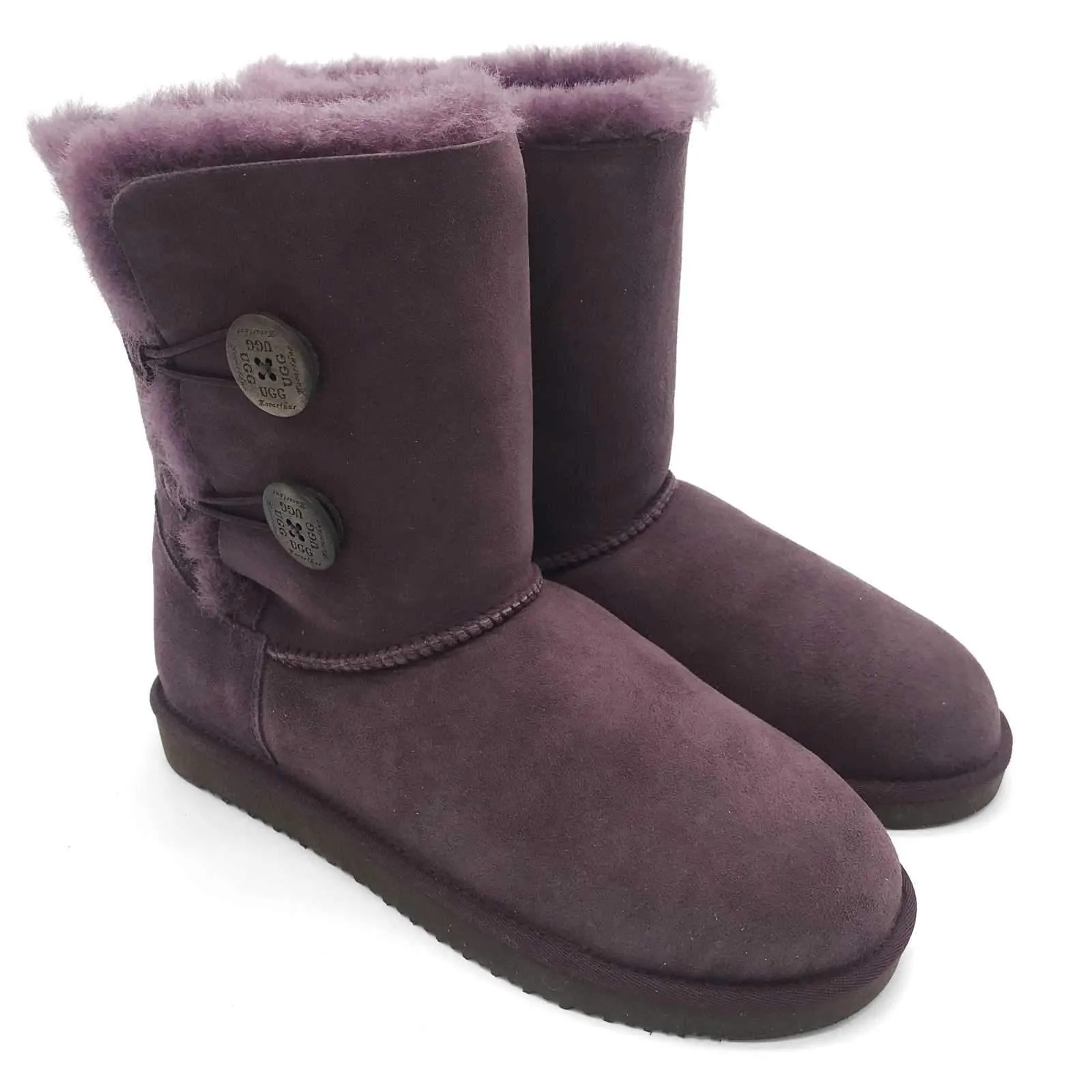 MACARTHUR WOMEN'S Premium Sheepskin Classic 2 Buttons Short UGG Boots