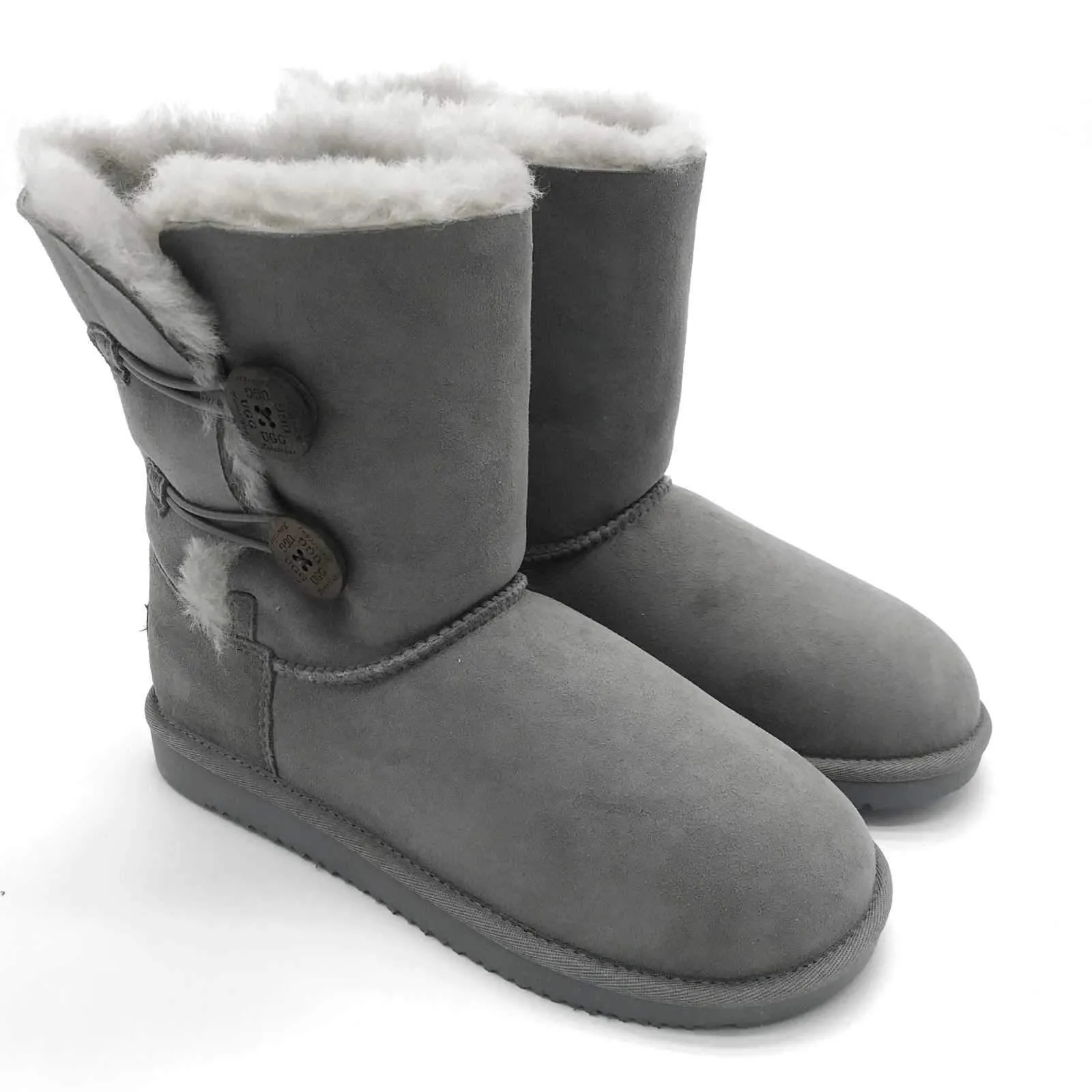 MACARTHUR WOMEN'S Premium Sheepskin Classic 2 Buttons Short UGG Boots