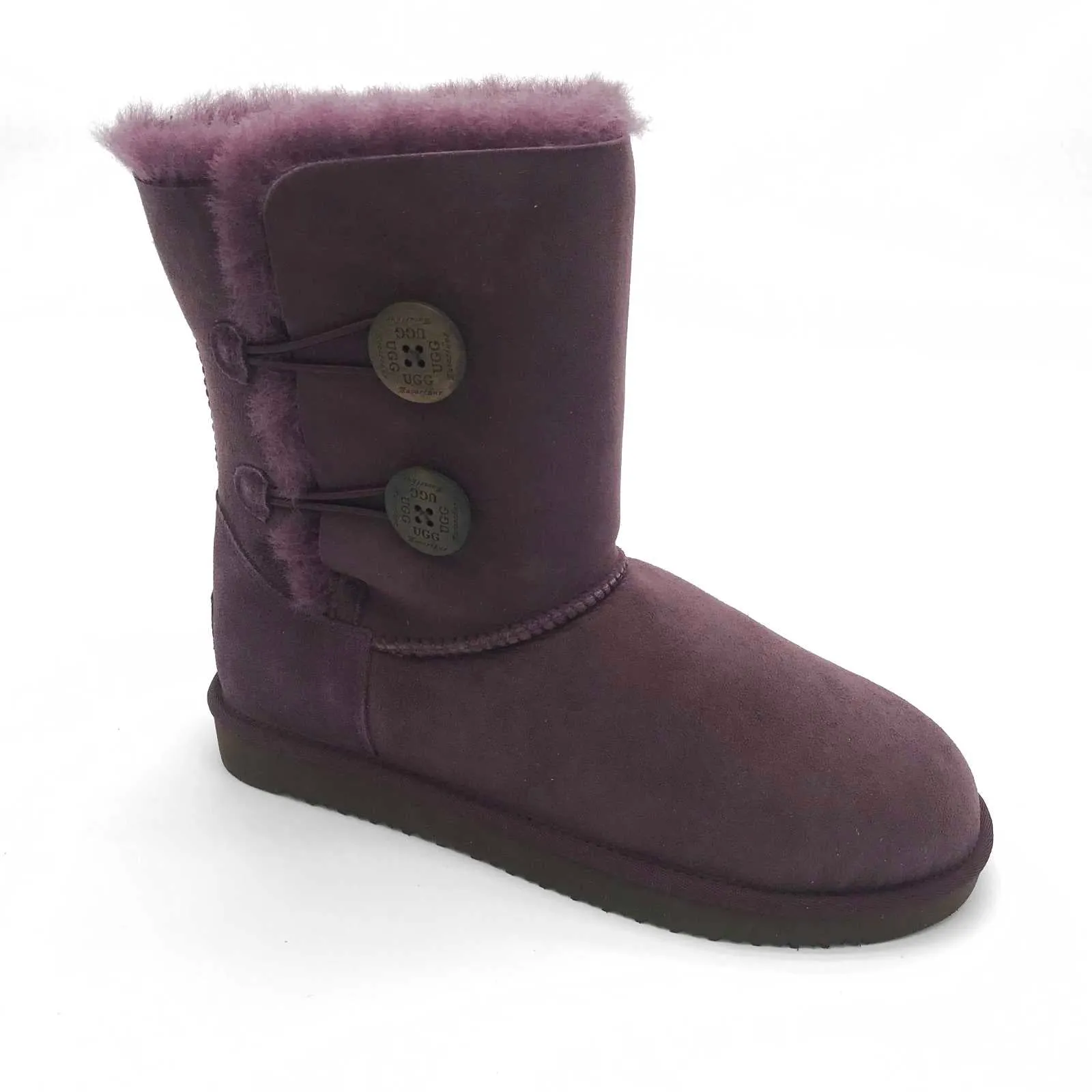 MACARTHUR WOMEN'S Premium Sheepskin Classic 2 Buttons Short UGG Boots