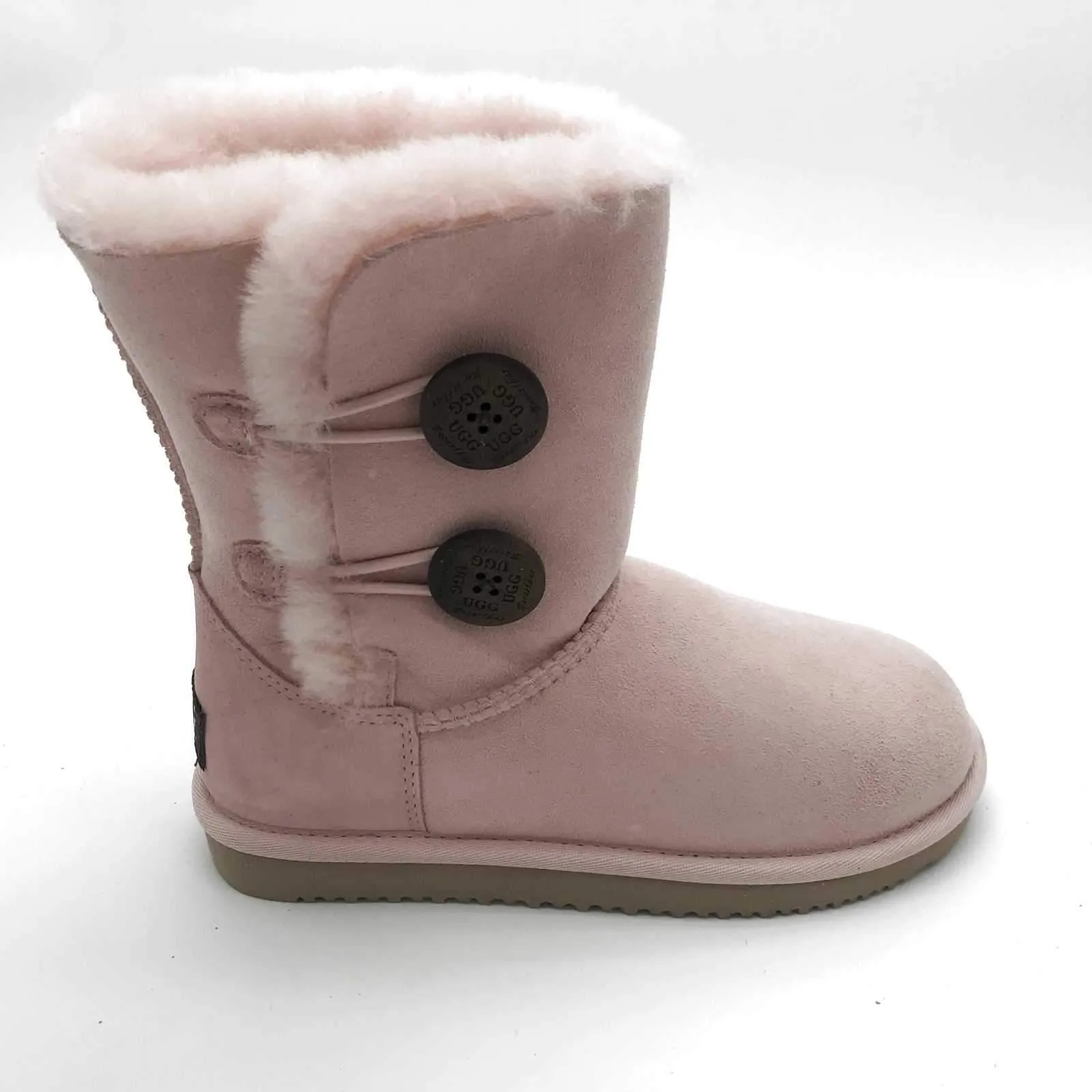 MACARTHUR WOMEN'S Premium Sheepskin Classic 2 Buttons Short UGG Boots