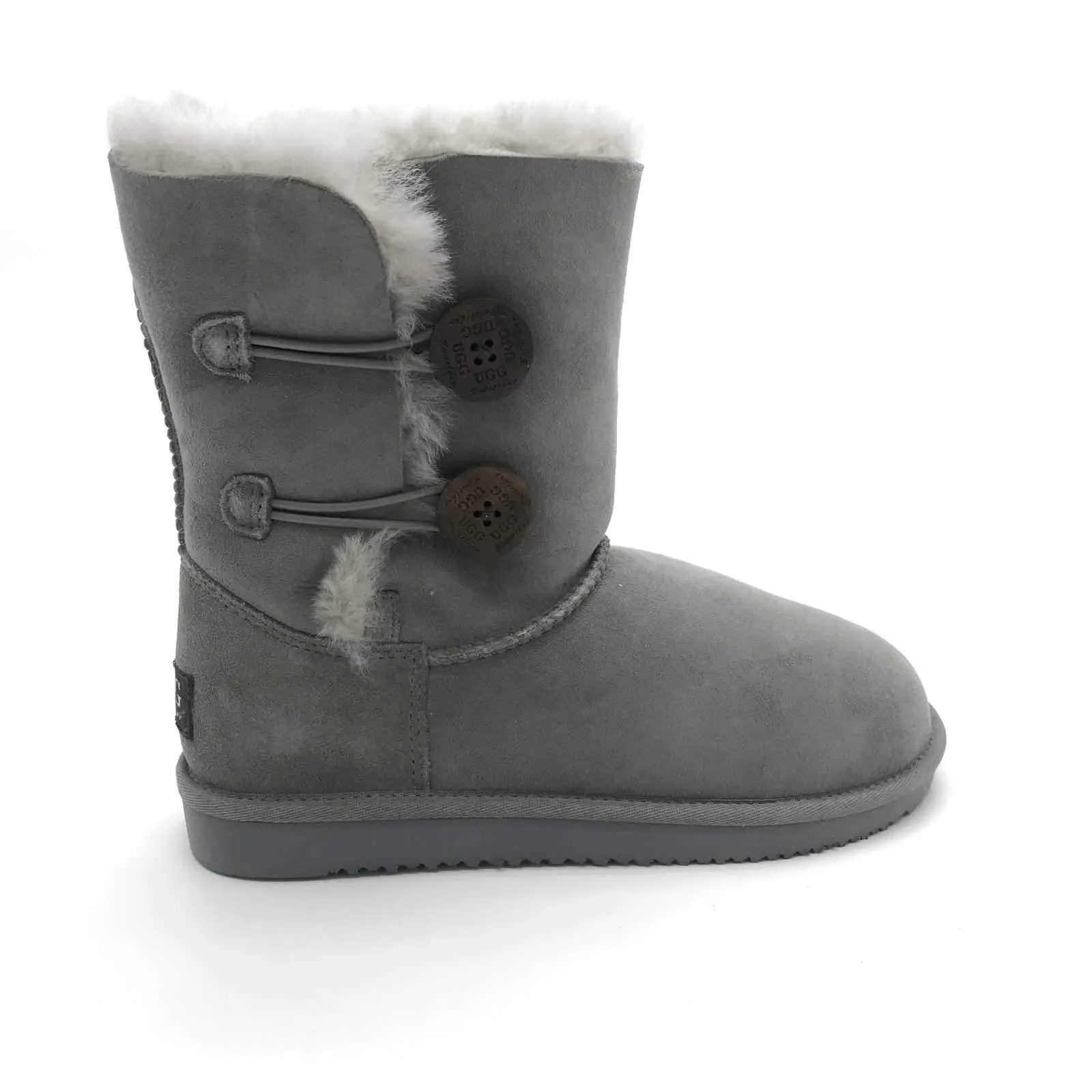 MACARTHUR WOMEN'S Premium Sheepskin Classic 2 Buttons Short UGG Boots