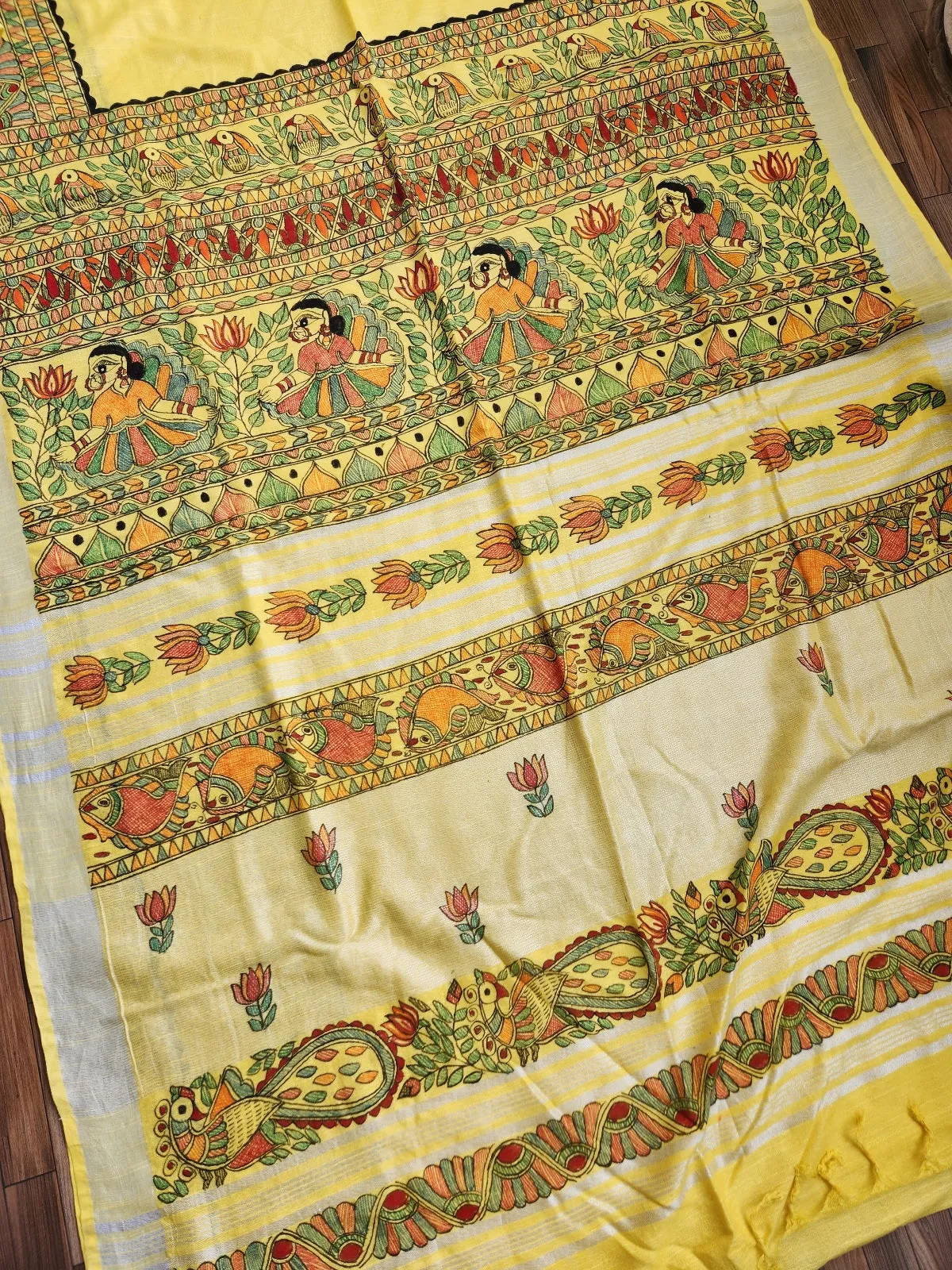 MADHUBANI LINEN SAREE