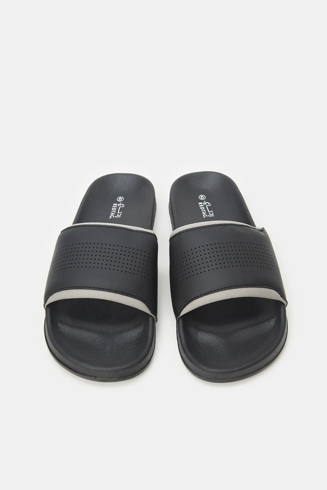 Men Black Slide With Padded Upper