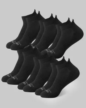 Men's Cool Comfort Ankle Running Sock, 6-Pack - Black