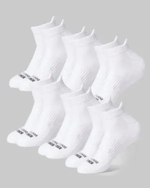 Men's Cool Comfort Ankle Running Sock, 6-Pack - White