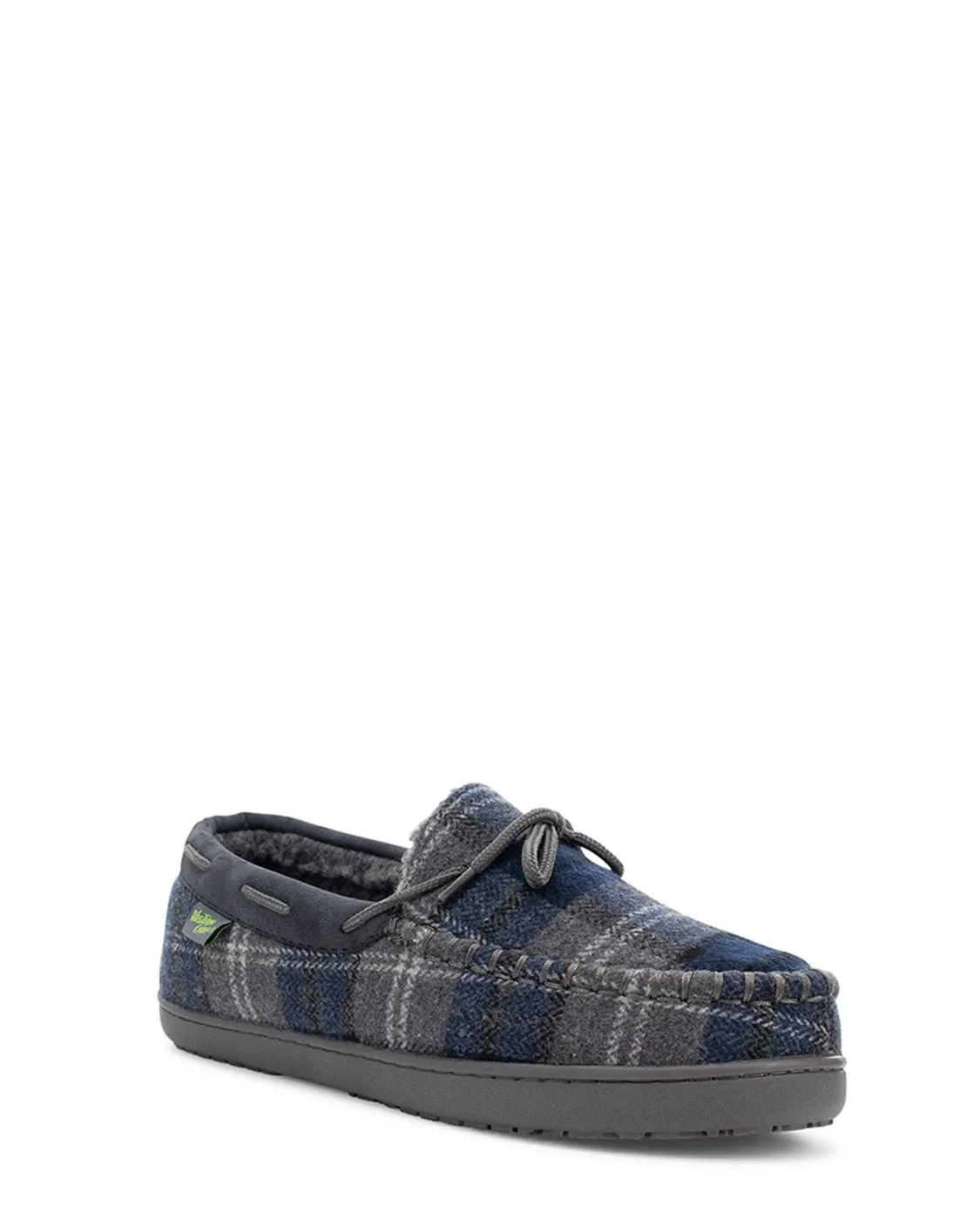 Men's Linden Plaid Moc Slipper - Navy