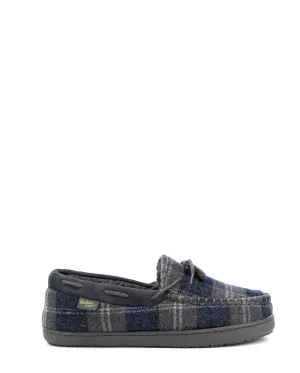 Men's Linden Plaid Moc Slipper - Navy