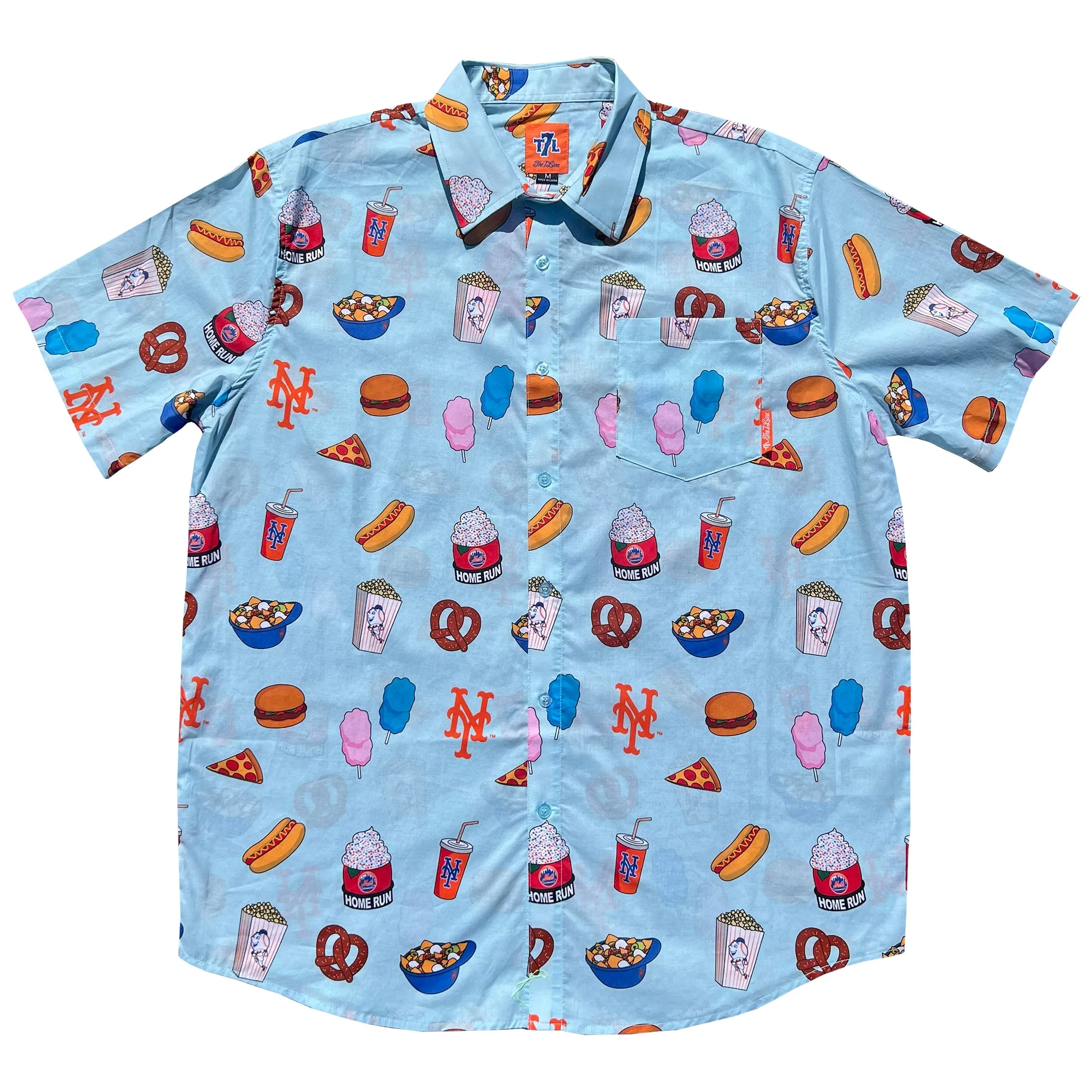 Mets "Fan Feast" Button Up Shirt (LIGHT BLUE)