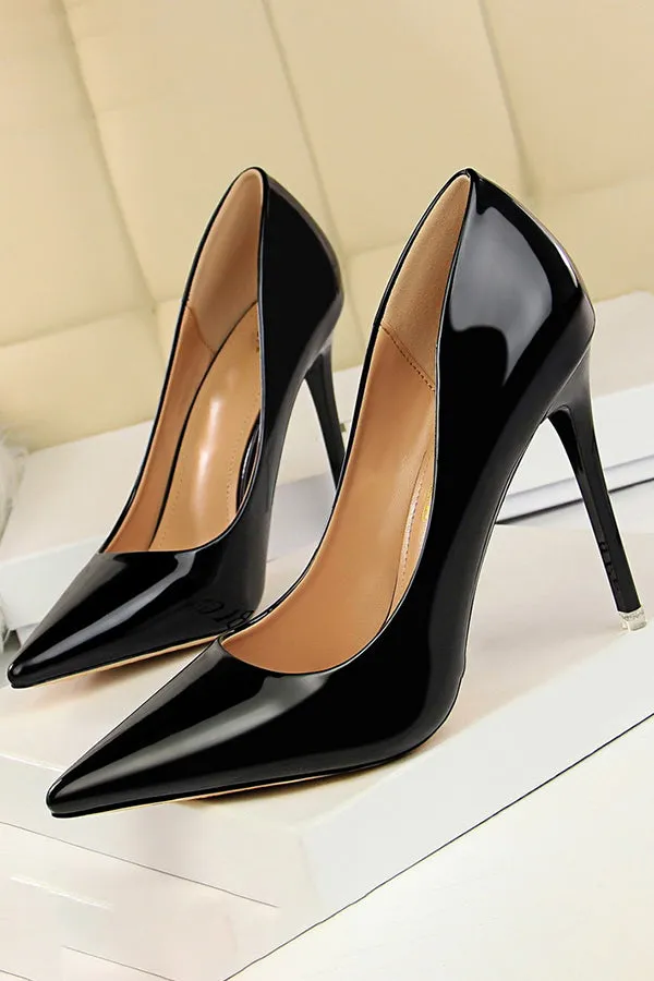 Minimalist Point Toe Stiletto Heeled Court Pumps