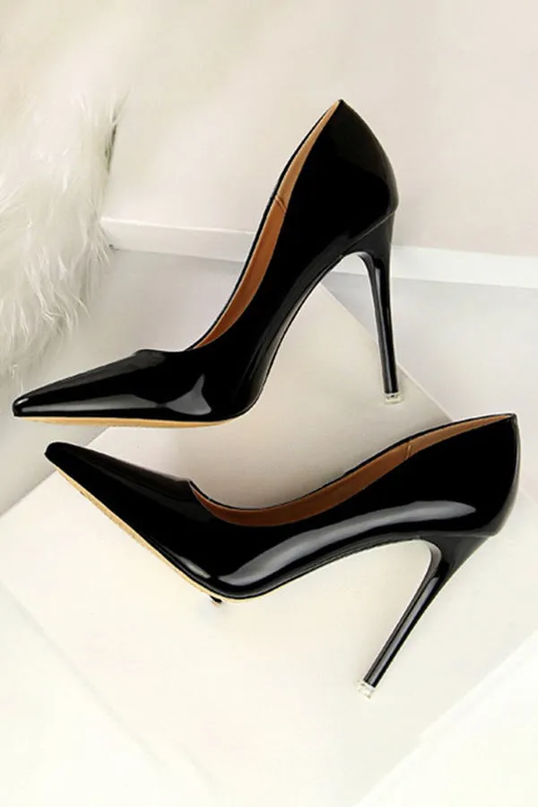 Minimalist Point Toe Stiletto Heeled Court Pumps