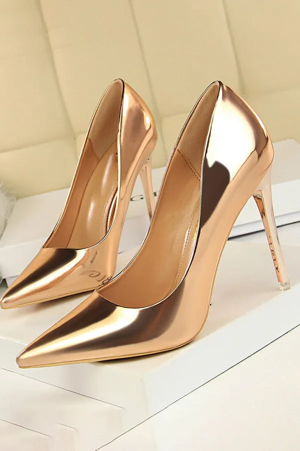 Minimalist Point Toe Stiletto Heeled Court Pumps