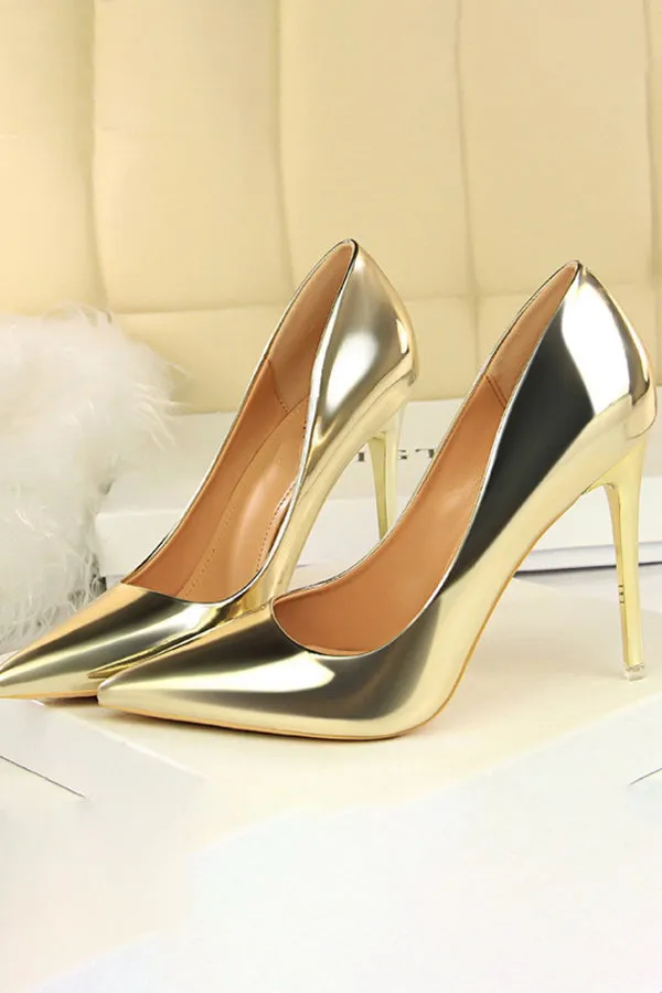 Minimalist Point Toe Stiletto Heeled Court Pumps