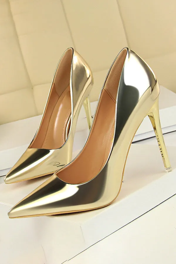 Minimalist Point Toe Stiletto Heeled Court Pumps