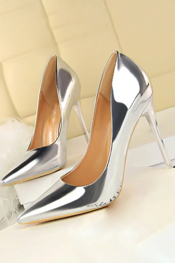 Minimalist Point Toe Stiletto Heeled Court Pumps