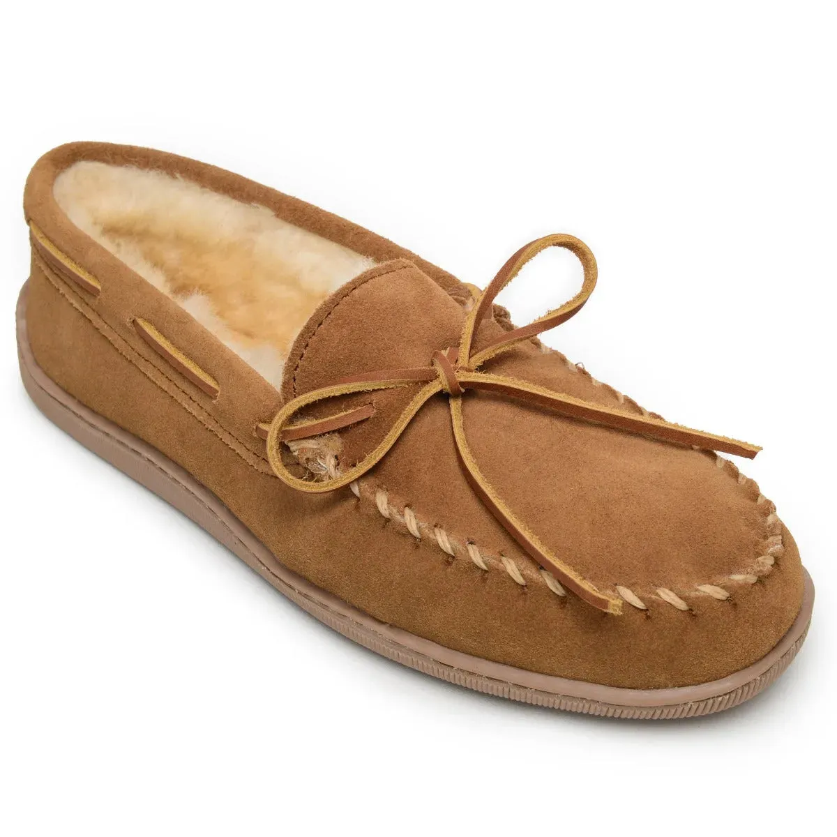 Minnetonka Sheepskin Hardsole Moc - Mens Slippers