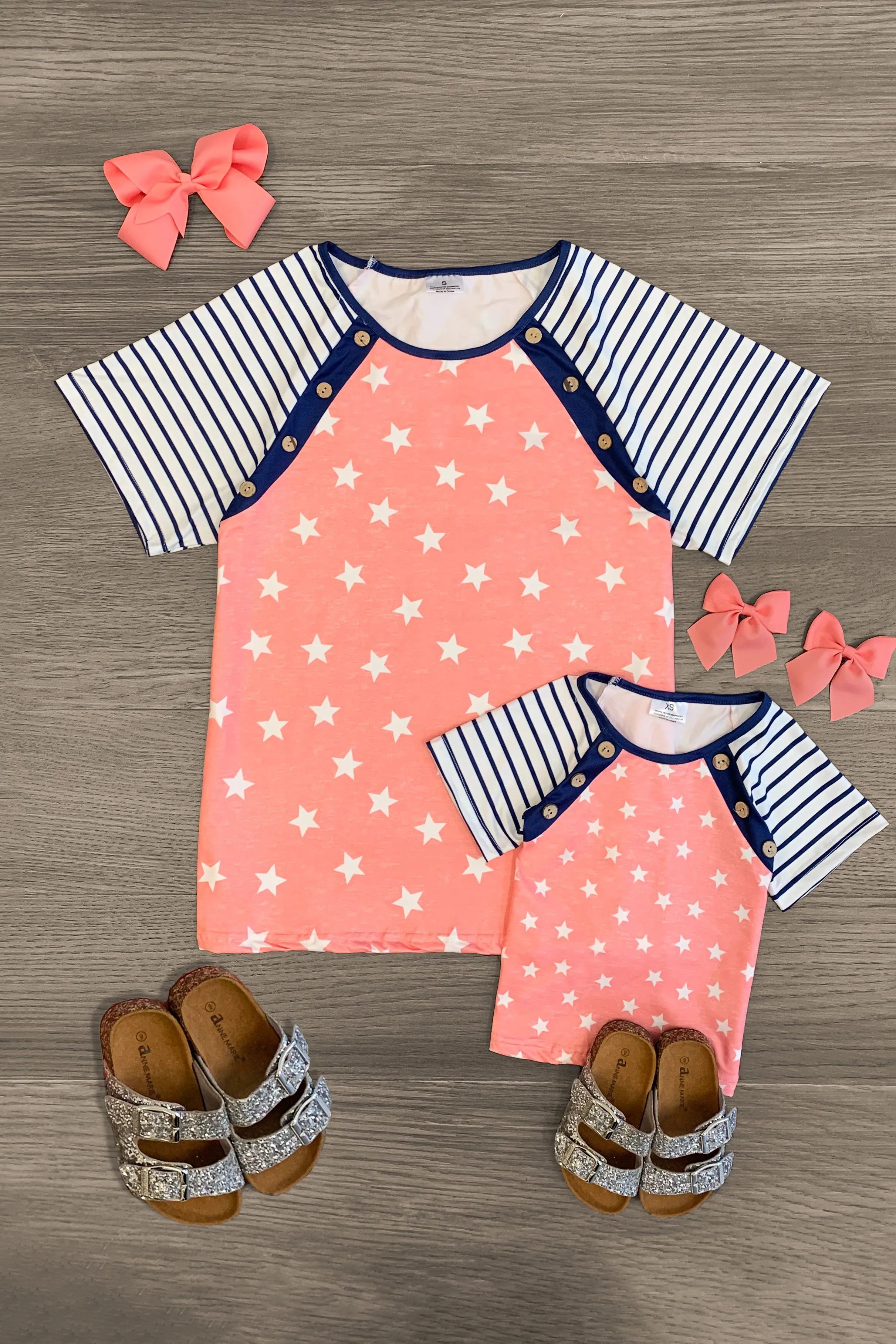 Mom & Me - Pink Stars & Stripes Top