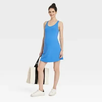 New - Isabel Maternity Women's Midi Active Dress with Shorts