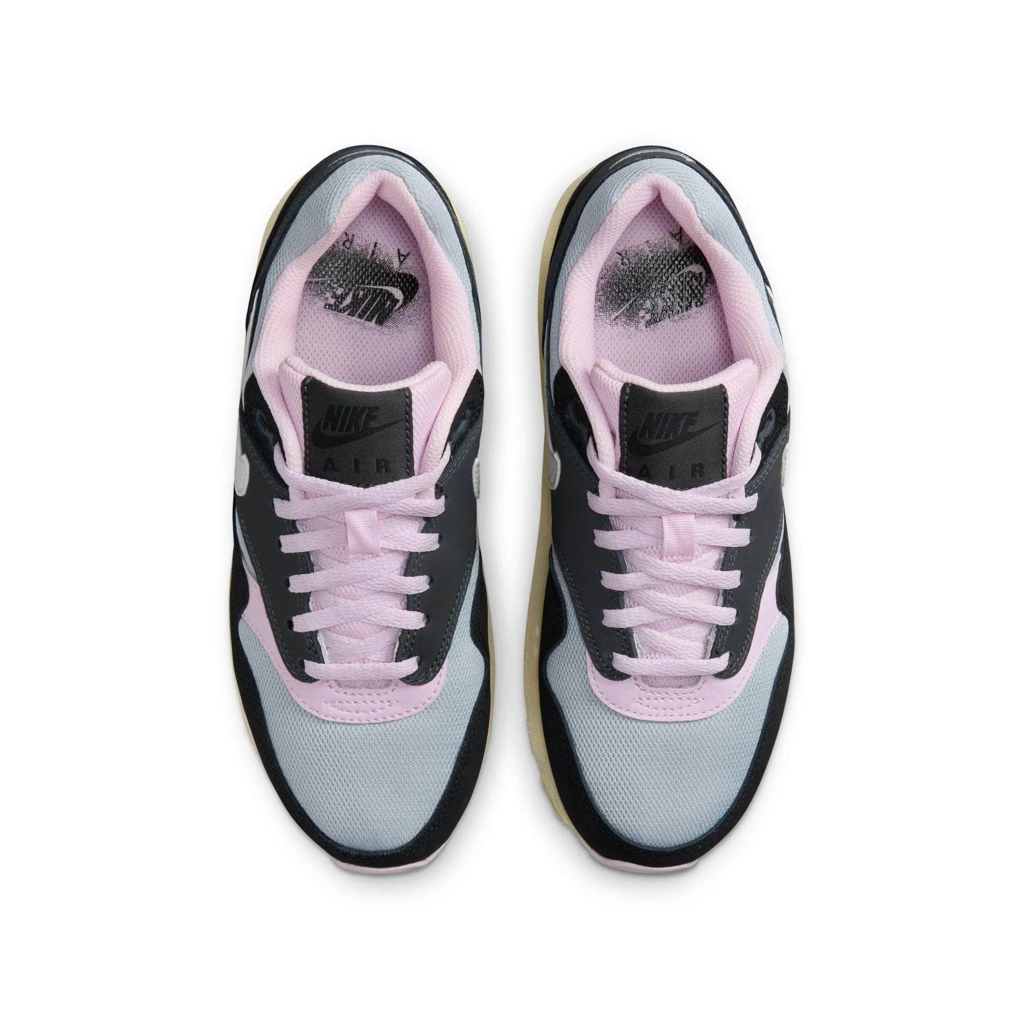 Nike Air Max 1 "Black Anthracite pink Foam" - Boy's Grade School