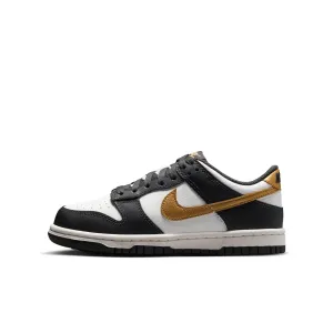 Nike Dunk Low "Summit White Metallic Gold" - Boy's Grade School