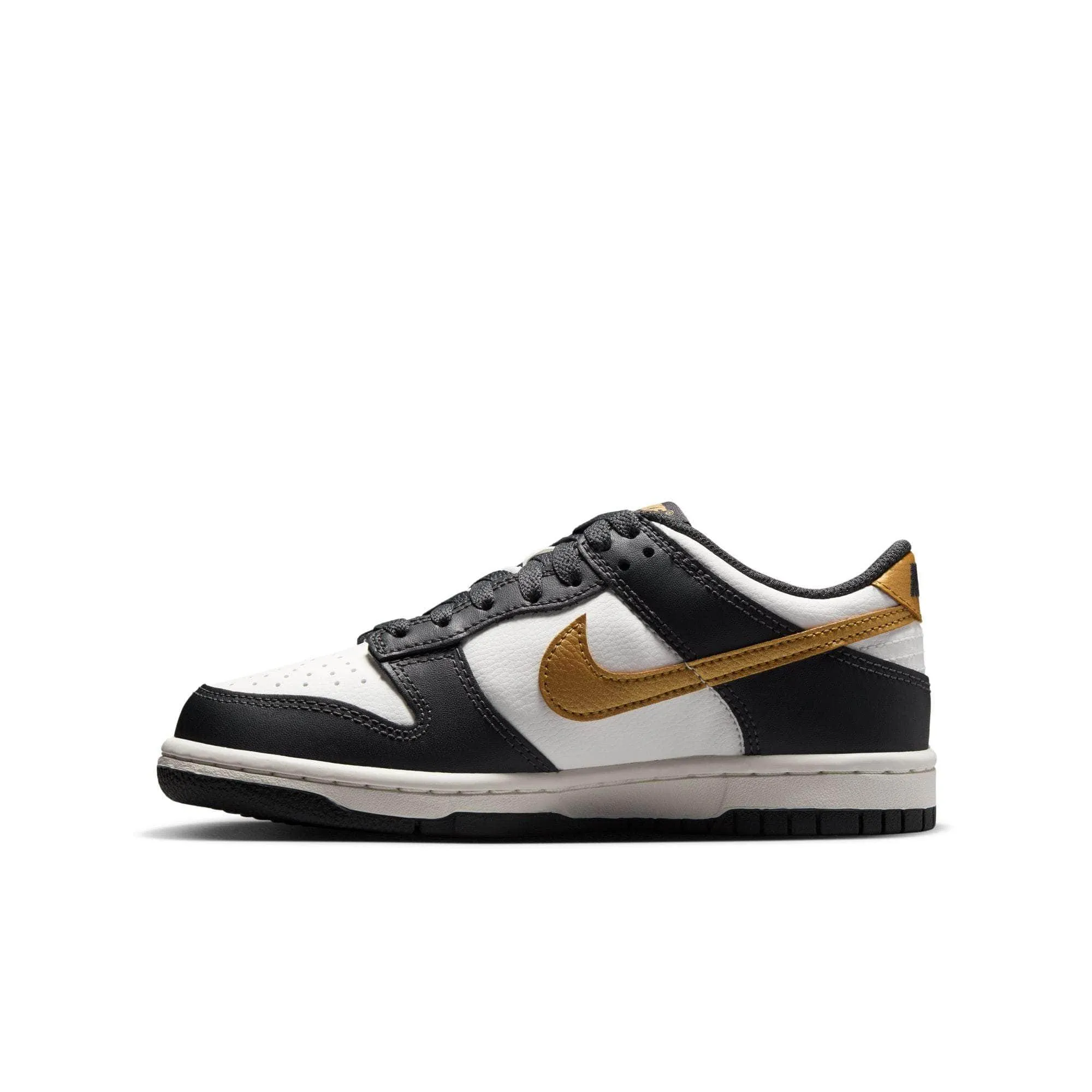 Nike Dunk Low "Summit White Metallic Gold" - Boy's Grade School