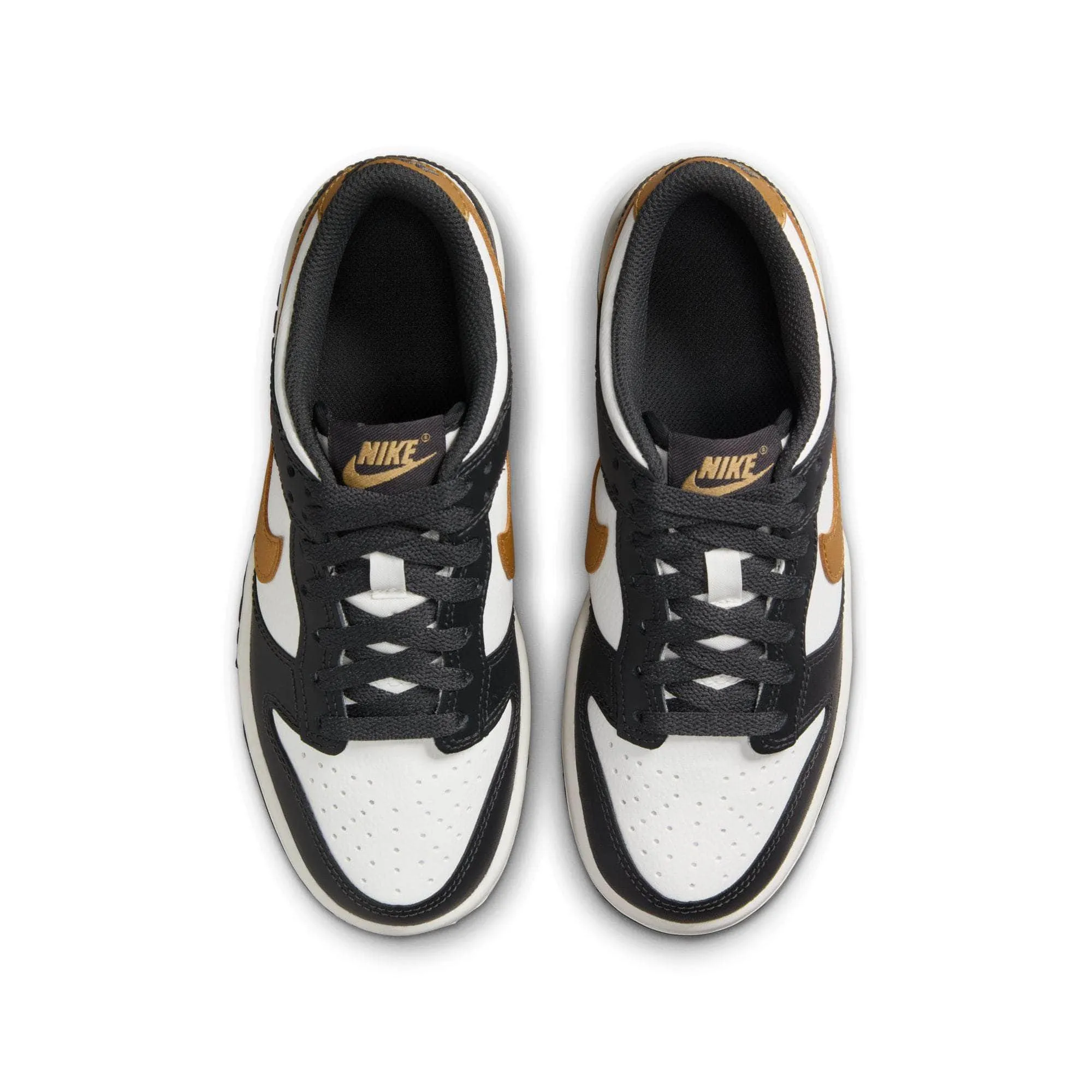 Nike Dunk Low "Summit White Metallic Gold" - Boy's Grade School