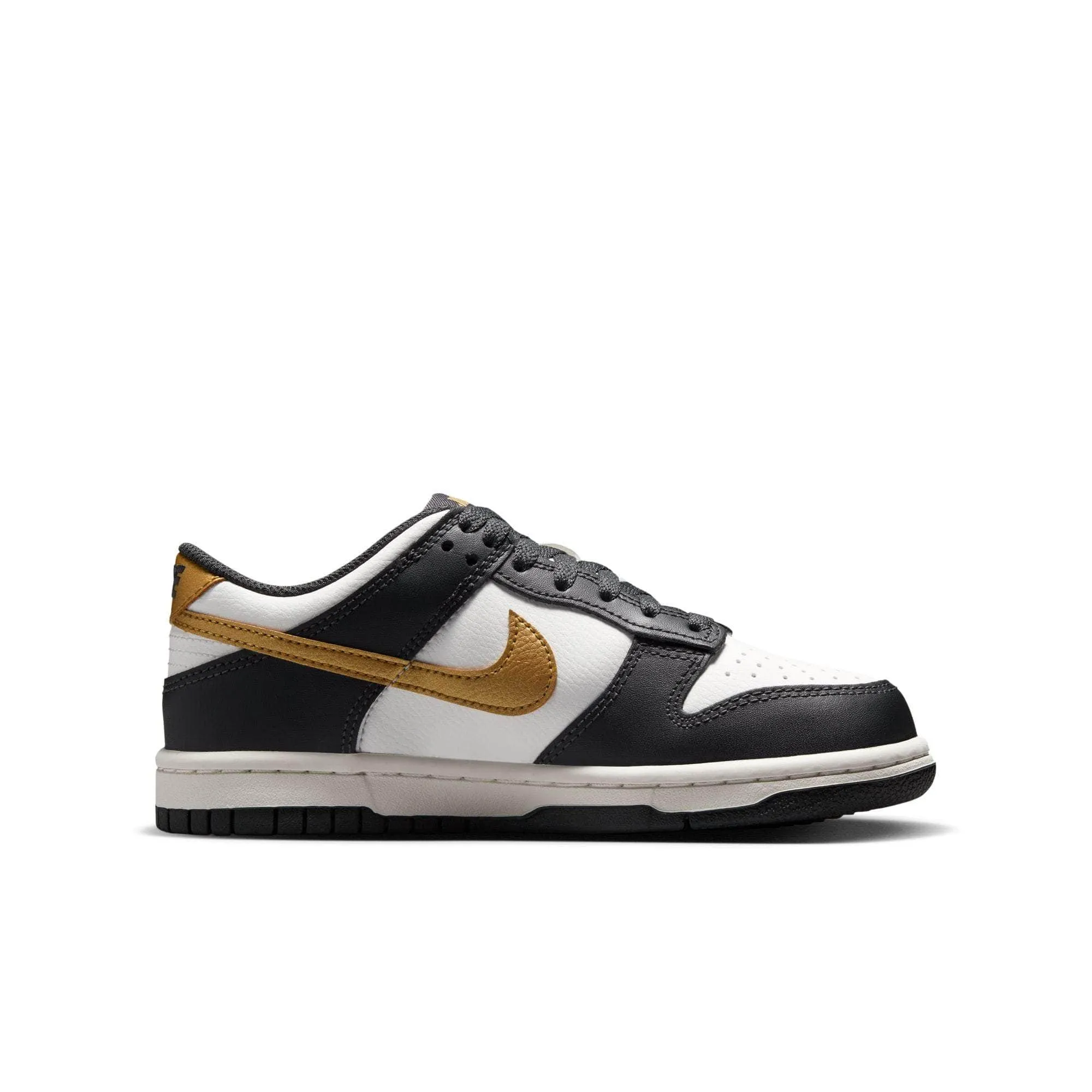 Nike Dunk Low "Summit White Metallic Gold" - Boy's Grade School