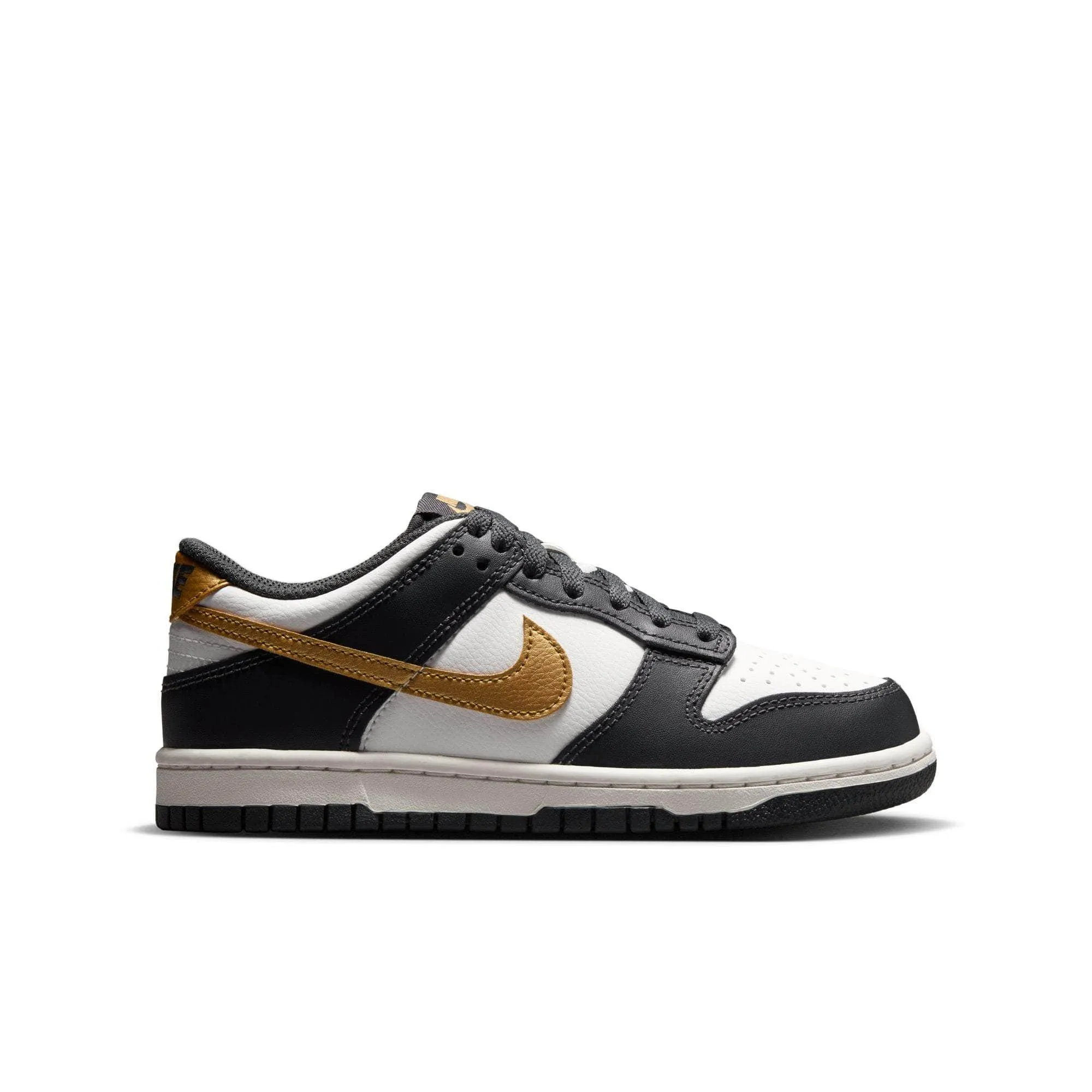 Nike Dunk Low "Summit White Metallic Gold" - Boy's Grade School