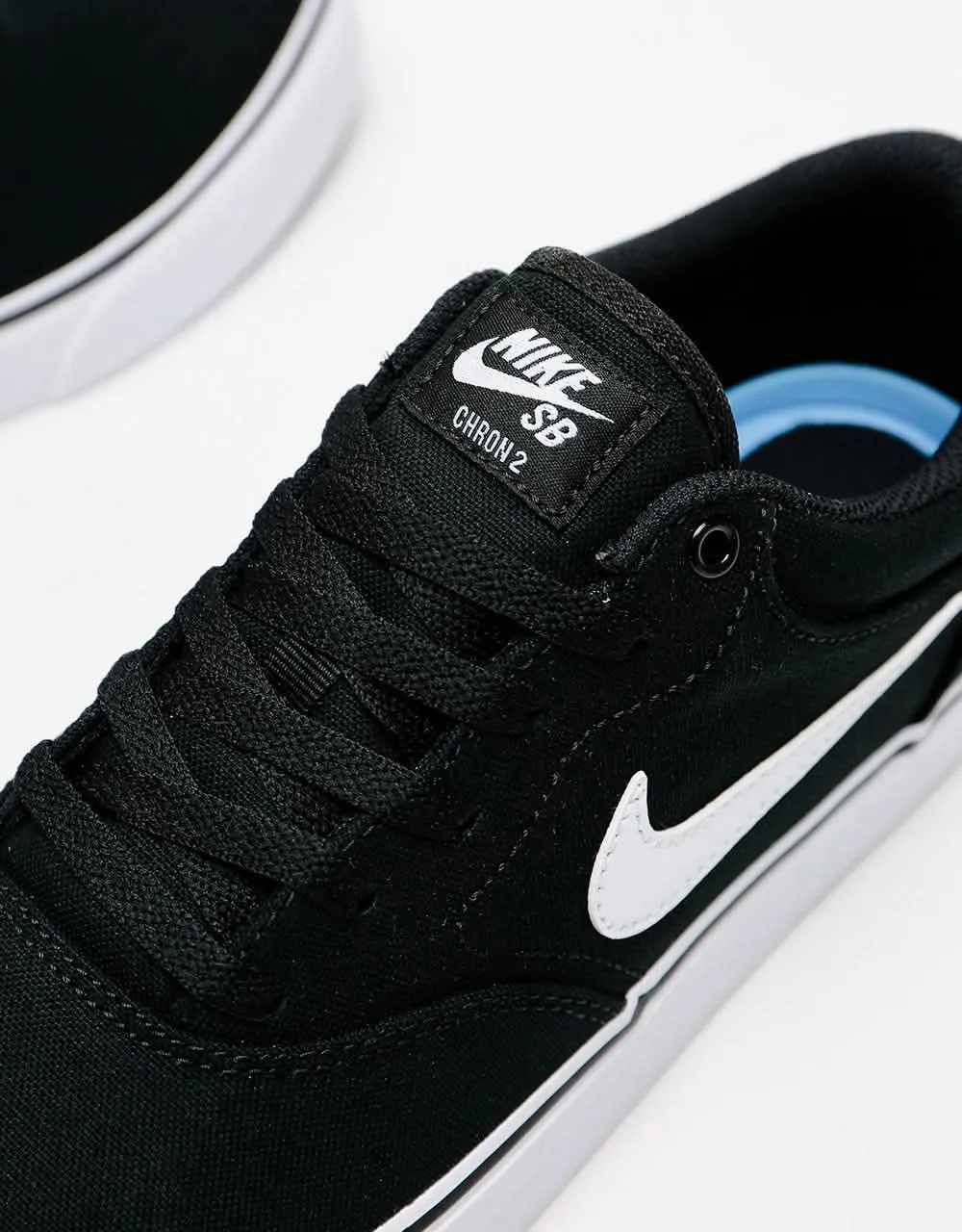 Nike SB Chron 2 Canvas Skate Shoes - Black/White-Black