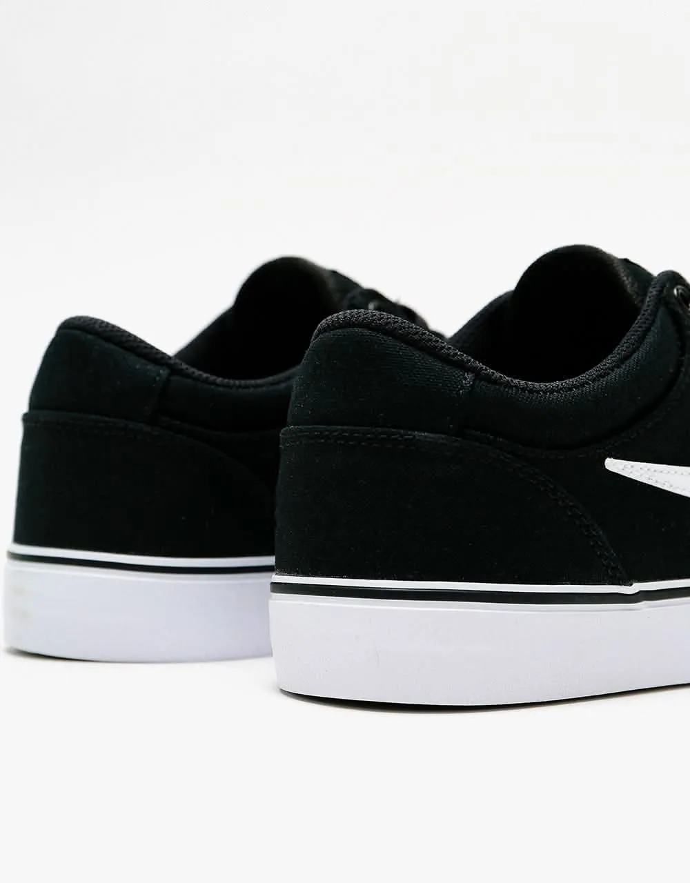 Nike SB Chron 2 Canvas Skate Shoes - Black/White-Black