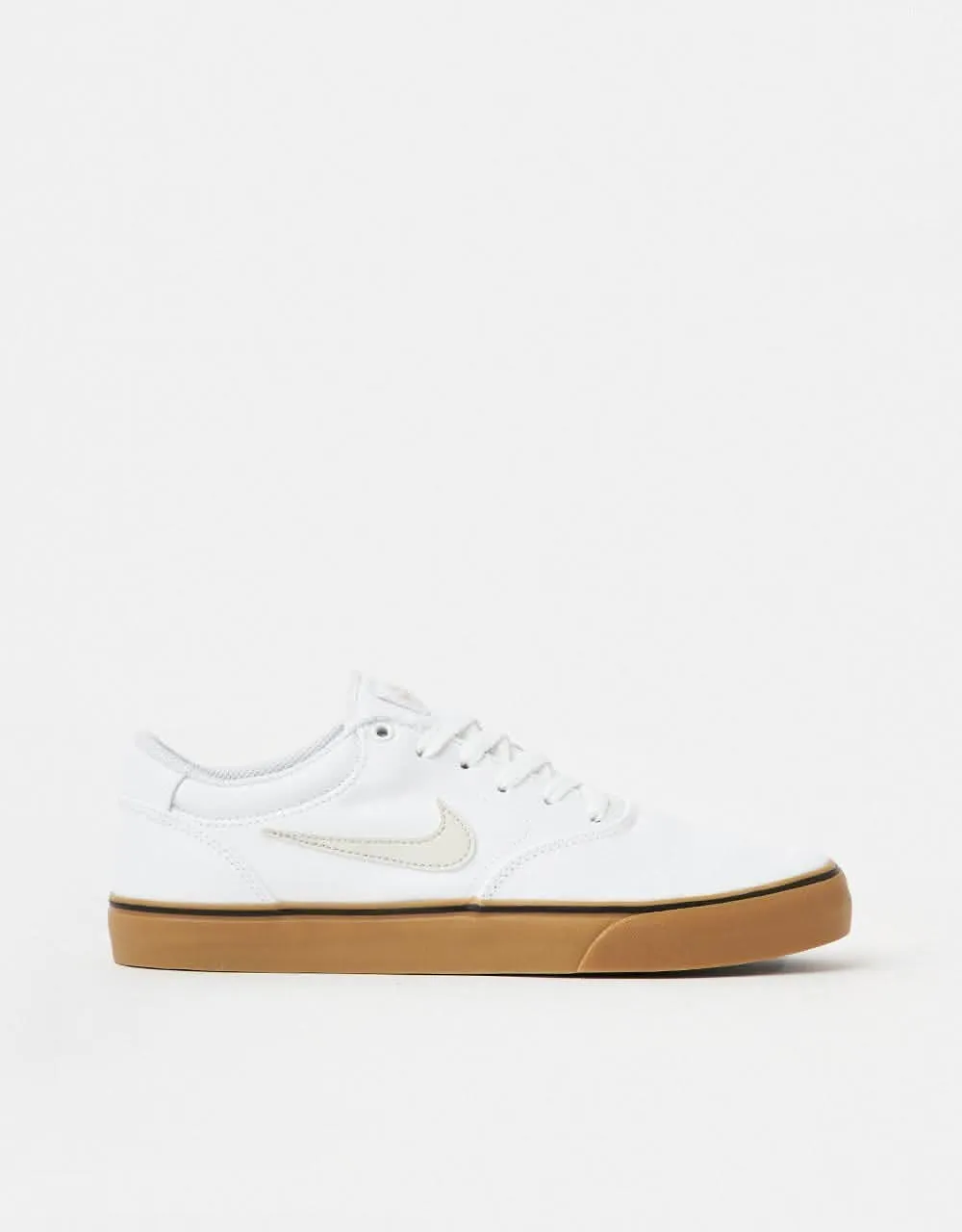 Nike SB Chron 2 Canvas Skate Shoes - White/Light Bone-White-Gum Light Brown