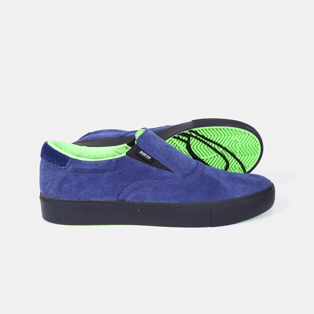 Nike SB - Leo Baker Verona Slip On Shoes - Blue Void / Black / Electric Green