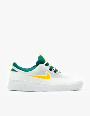 Nike SB Nyjah Free 2 Skate Shoes - Summit White/University Gold-Geode Teal