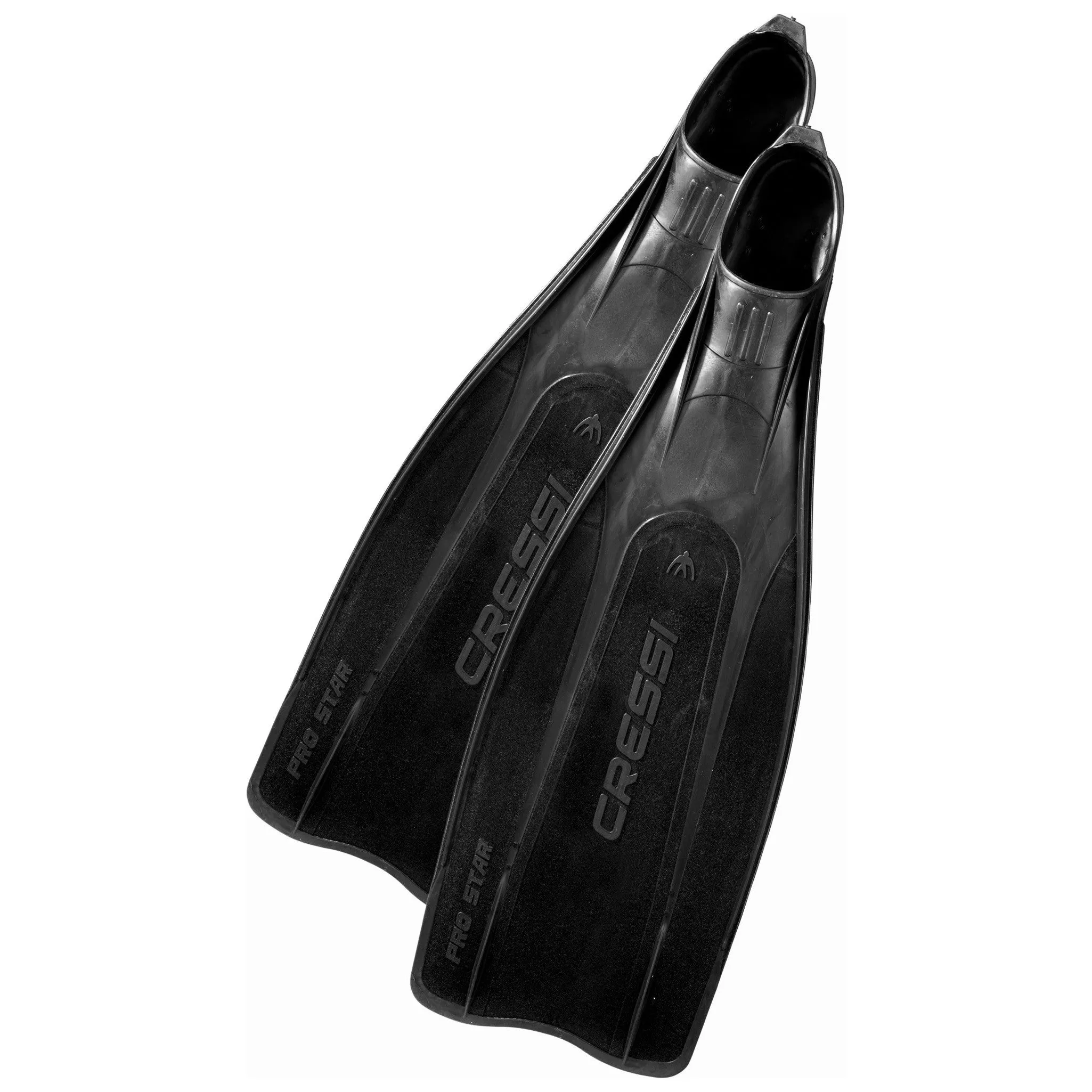 Open Box Cressi Pro Star Full Foot Fins, Black, Size: 45/46